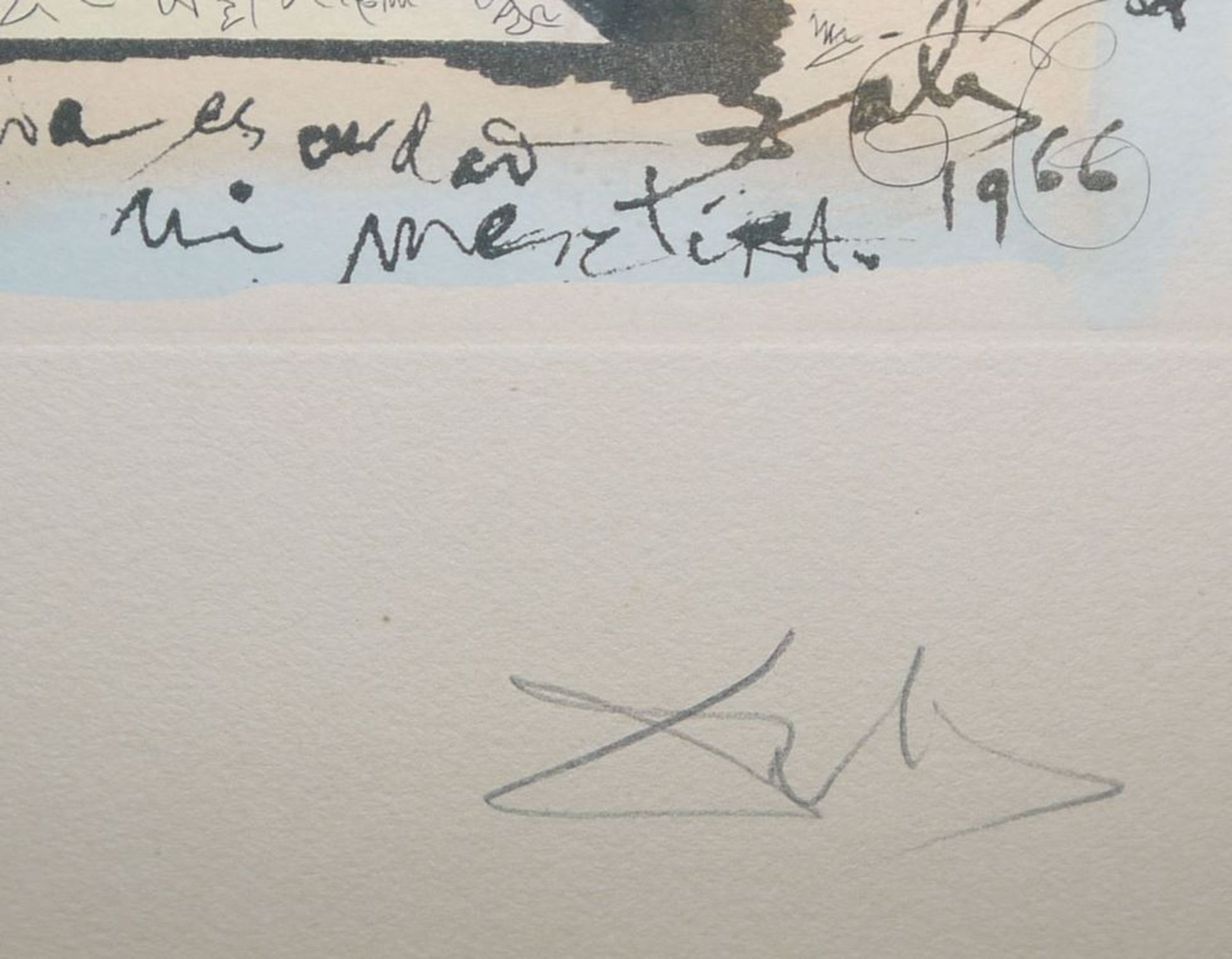 Salvador Dali, "Portrait aux signatures", signierte Aquatintaradierung, gerahmt & "Don Quijote und  - Bild 2 aus 3