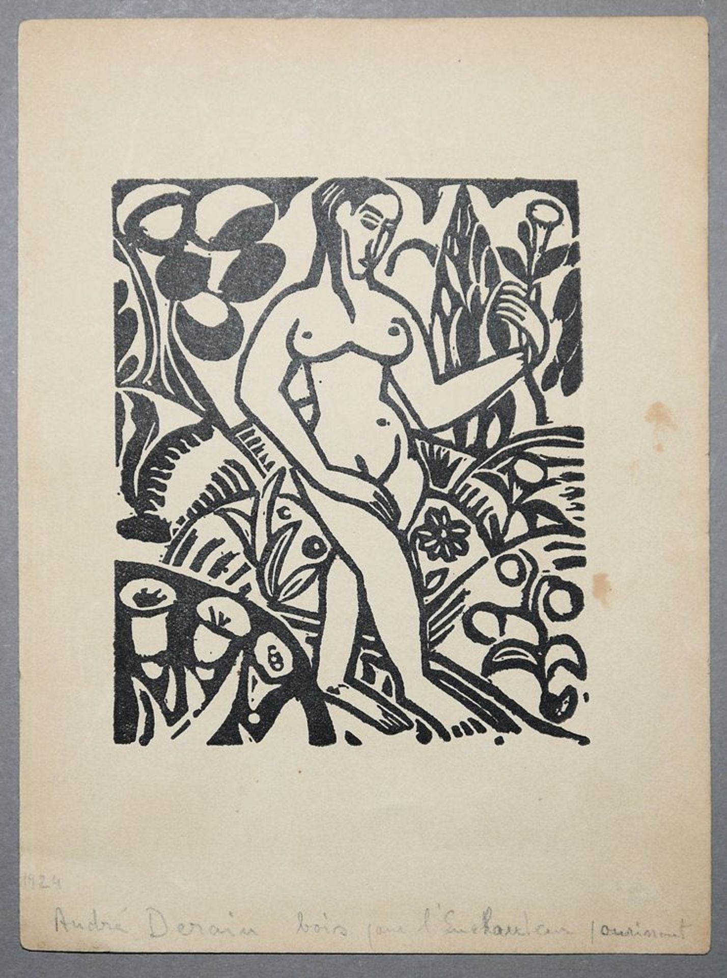 André Derain, "Femme nue", Holzschnitt von 1909