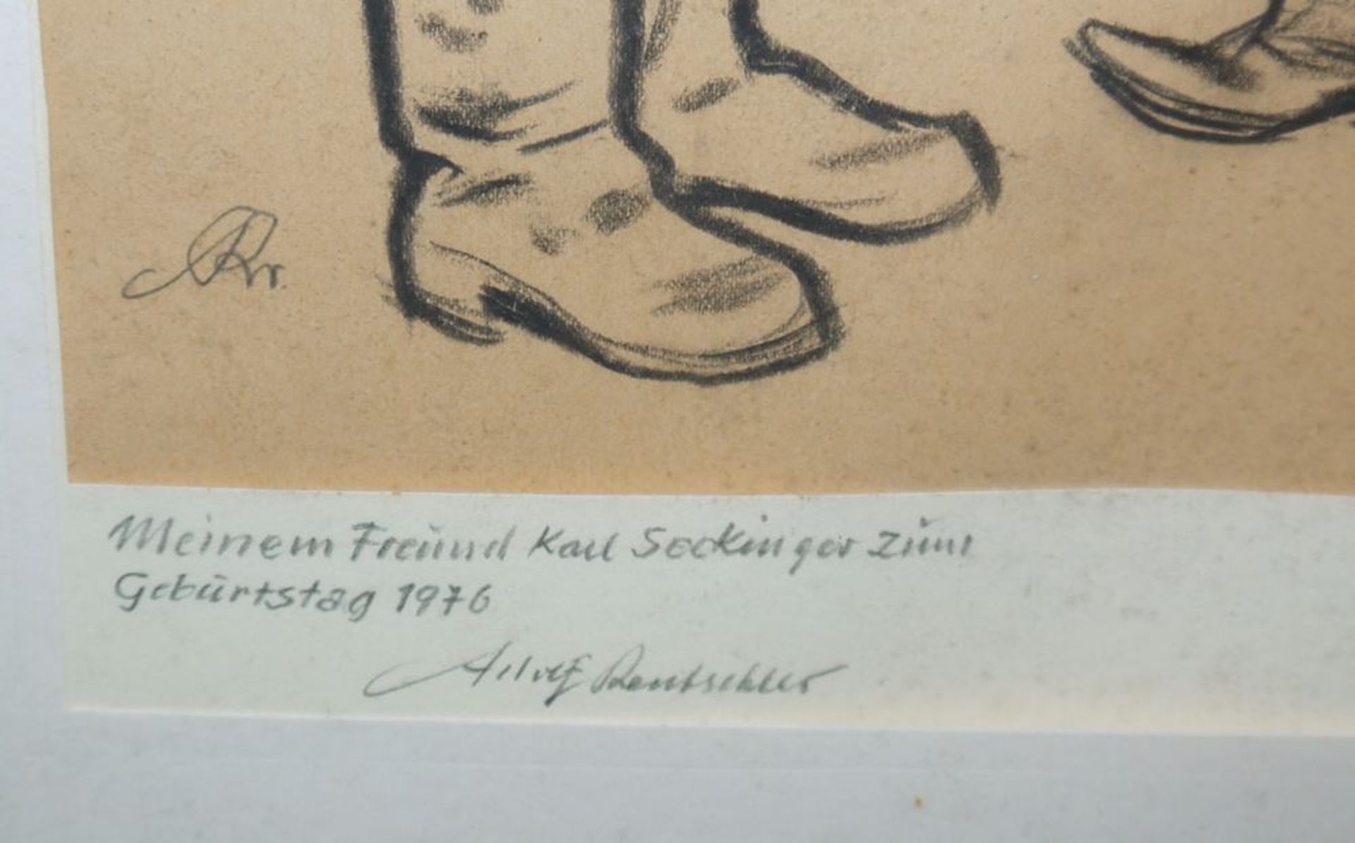 Pfälzer Künstler: Friedrich Jossé, Adolf Rentschler & Fritz Lederle, 3 signierte Zeichnungen, gerah - Image 6 of 6