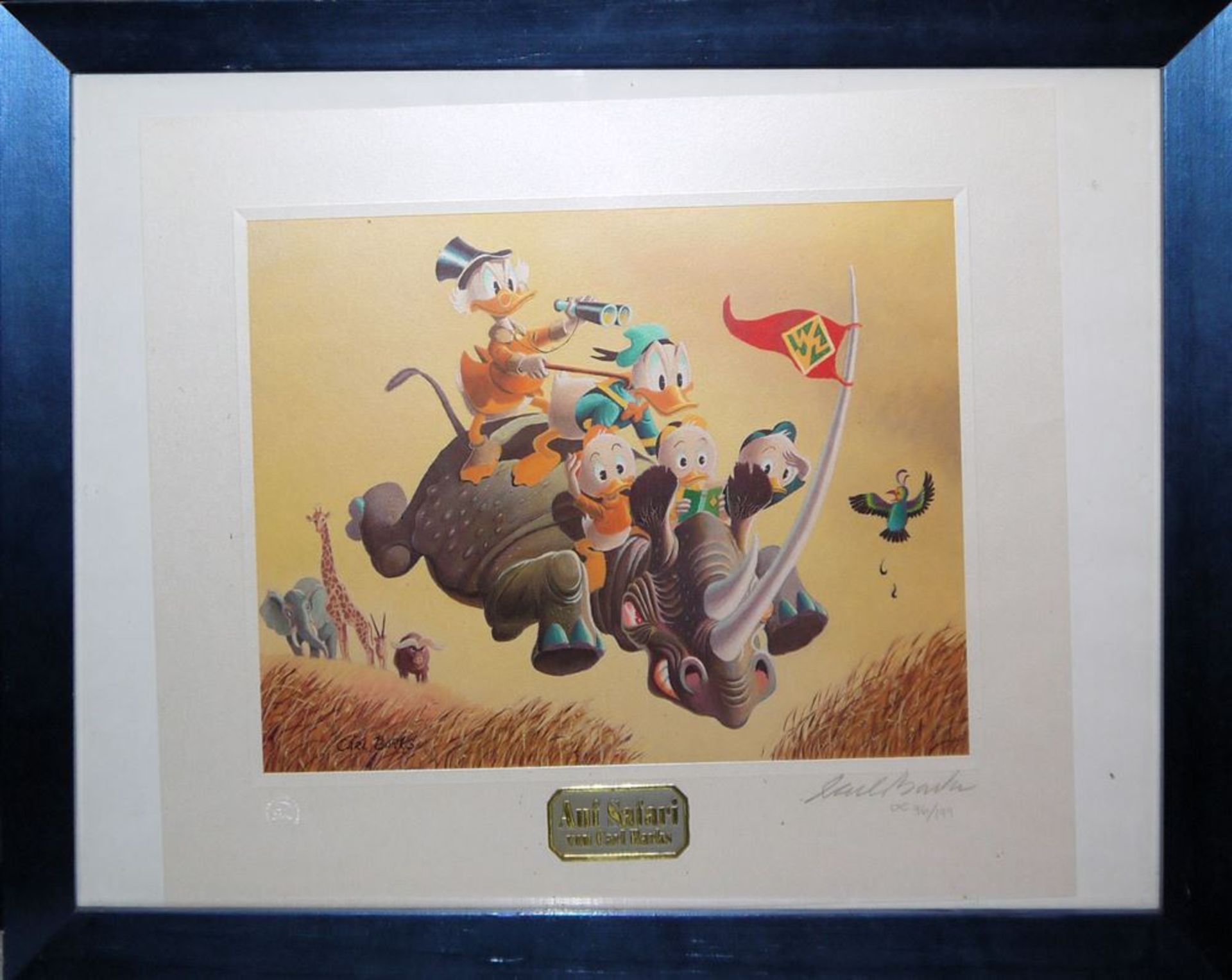 Carl Barks, "Menace out of the myths" und "Auf Safari", Farblithographien, gerahmt - Bild 3 aus 4