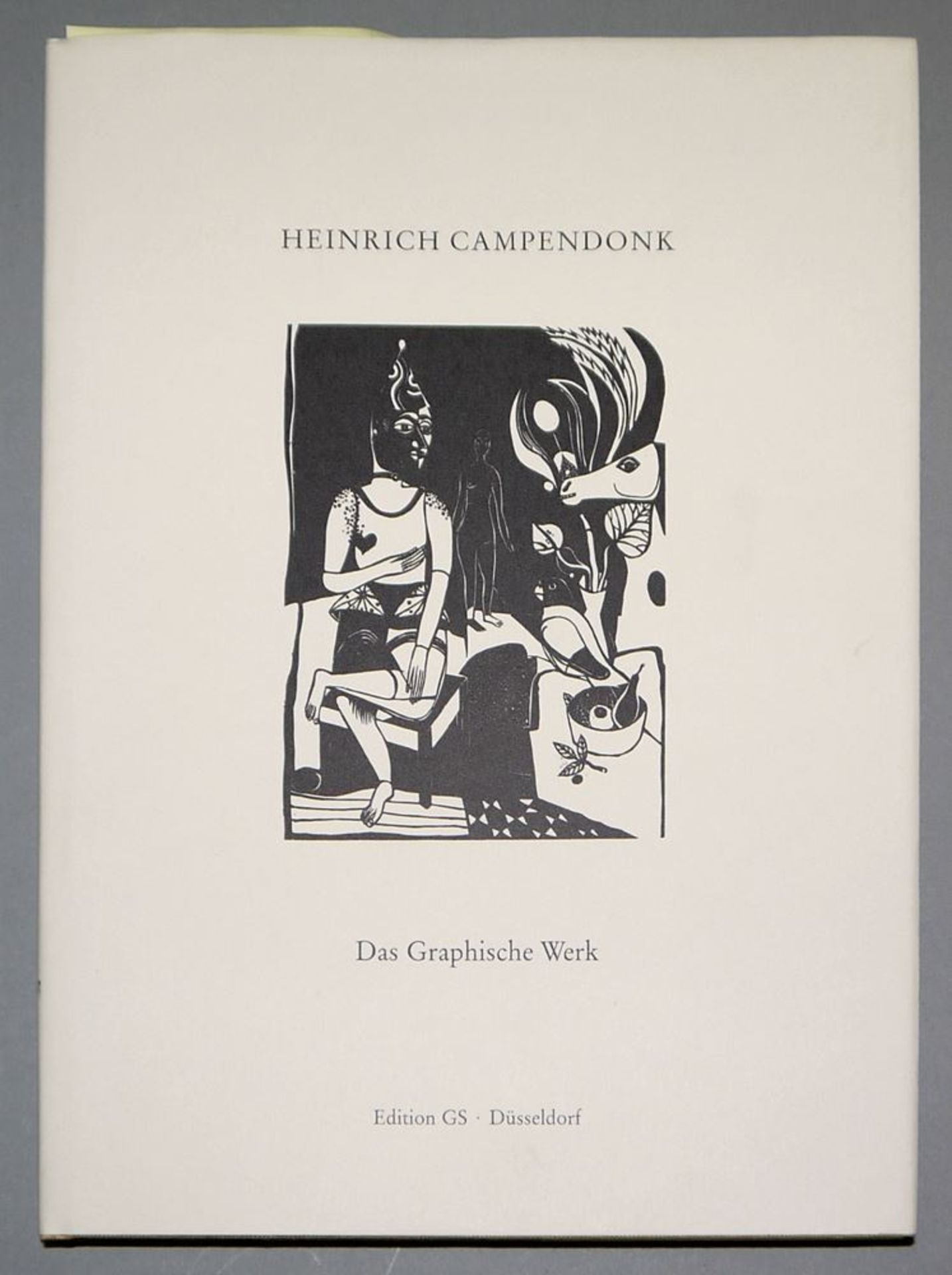 Heinrich Campendonk, "Frau mit Blume", signierter Holzschnitt von 1918, gerahmt & Werkverzeichnis C