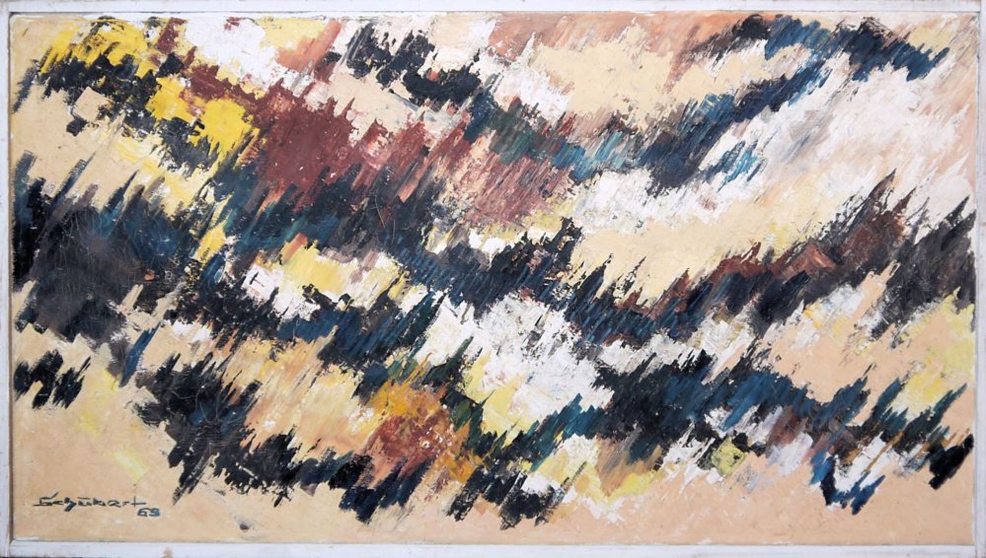 Wilfried Reckewitz, Komposition, Aquarell von 1963, gerahmt & Schubert, Informell, Ölgemälde von 19 - Bild 3 aus 5