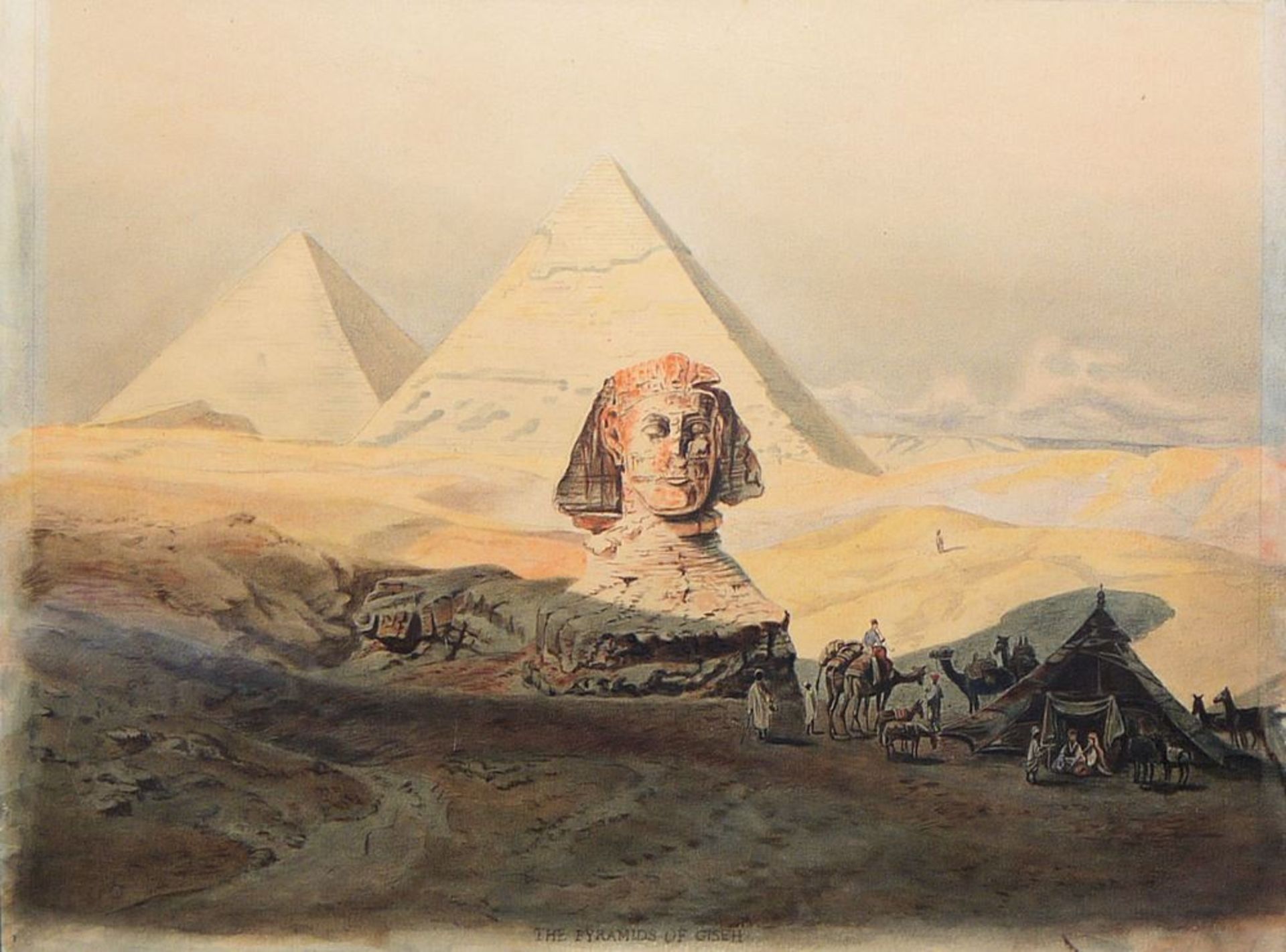 Carl Friedrich Heinrich Werner, "The Pyramids of Gizeh", Aquarell - Bild 2 aus 2
