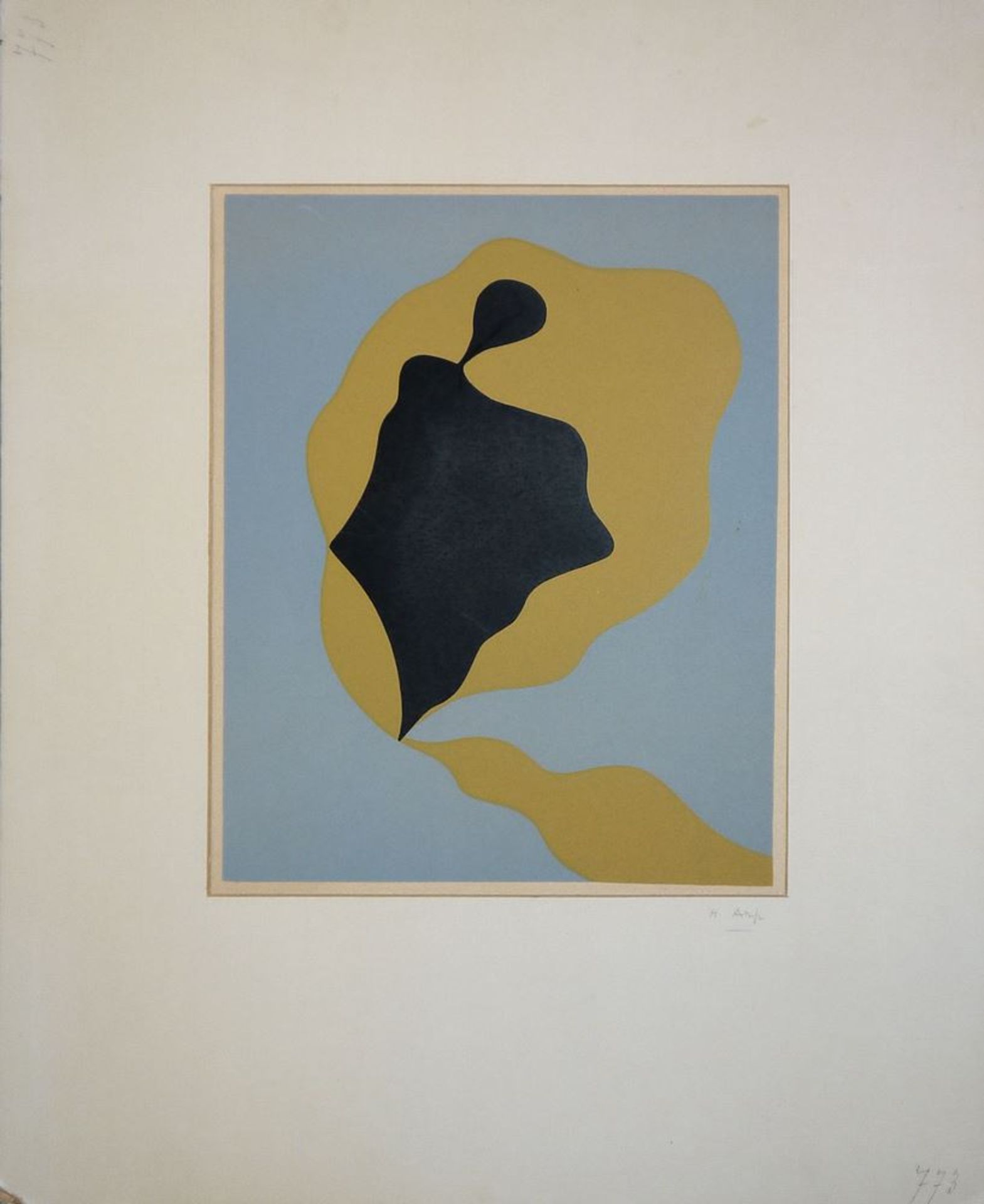 Hans Arp, 2 x Graphik: Ein Farbholzschnitt, eine Farblithographie