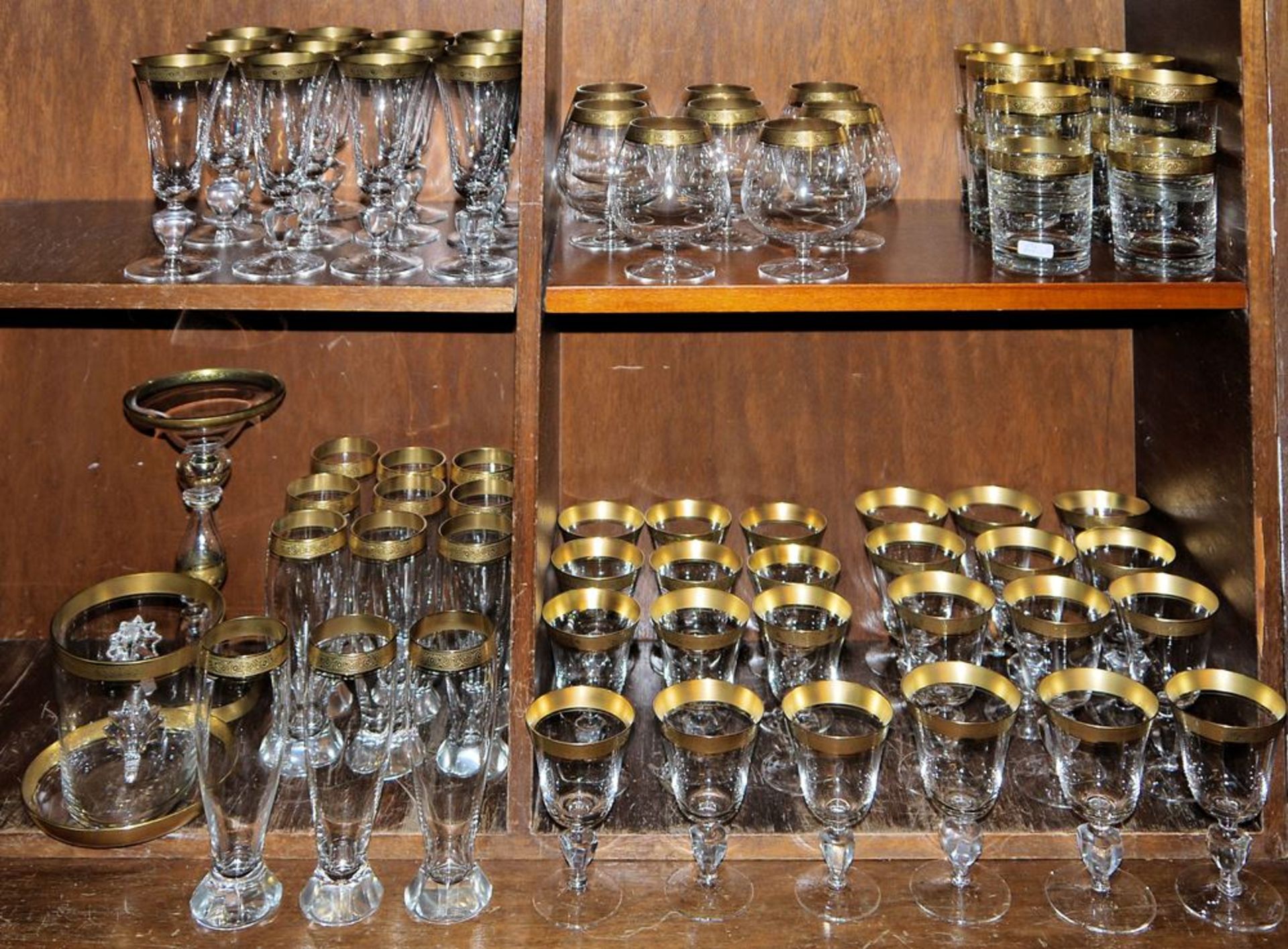 Umfangreiche Gläser-Sammlung Marlowe Minton mit Goldrand, Kristallglasmanufaktur Theresienthal - Image 2 of 2