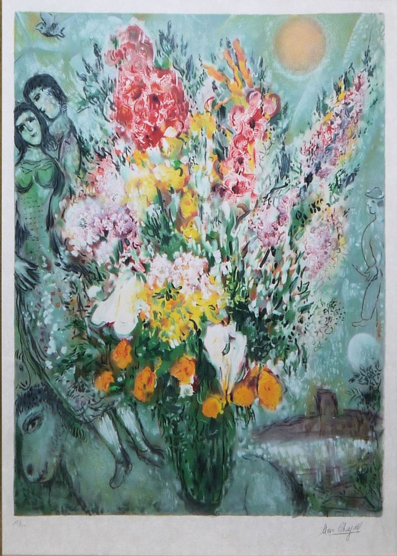 Marc Chagall, Bouquet de Fleurs, Farblithographie, limitierte und signierte Auflage, gerahmt - Bild 2 aus 2