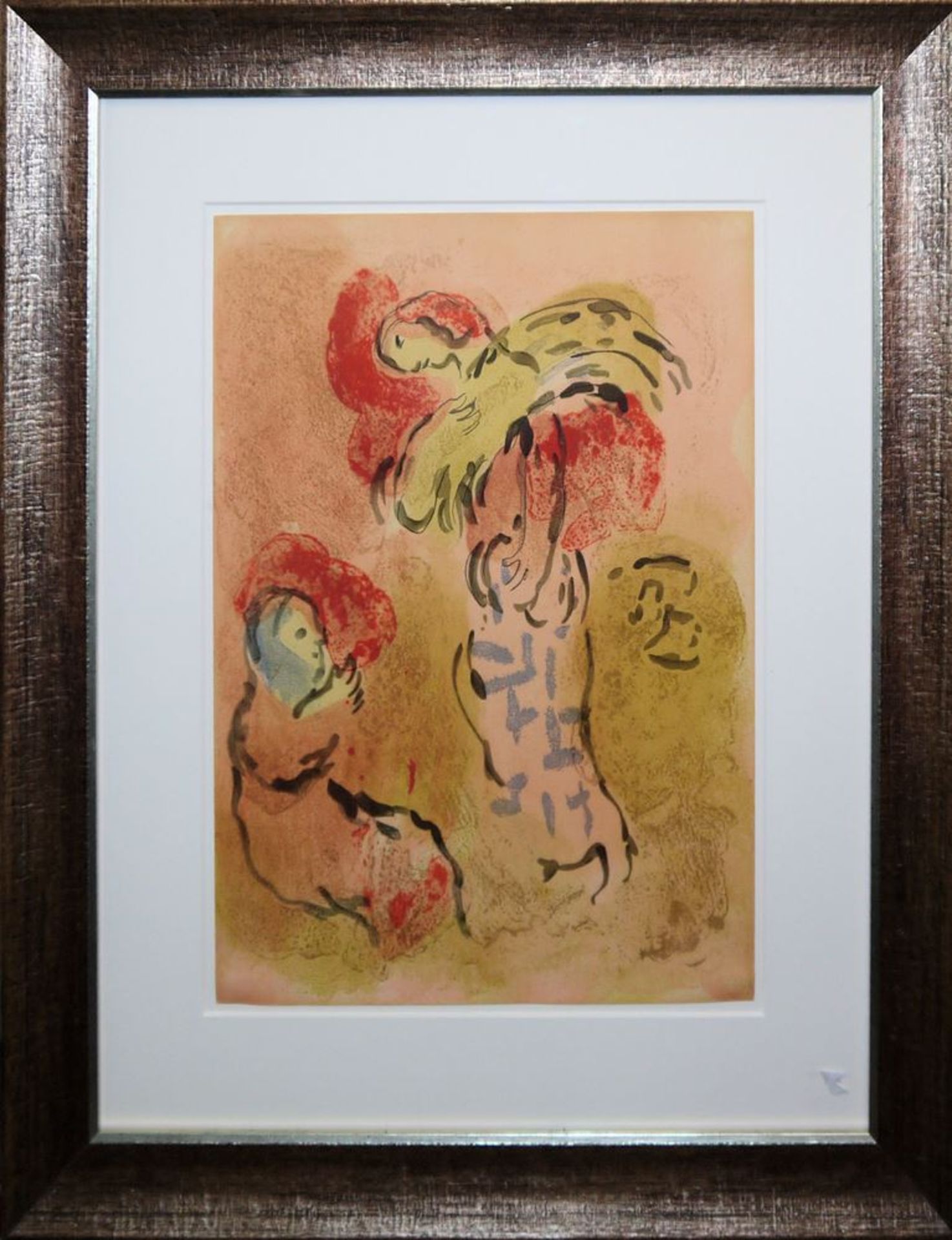 Marc Chagall, "Ährenleserin Ruth" und "Hiob in der Verzweiflung", Farblithographien von 1960, gerah - Bild 2 aus 2