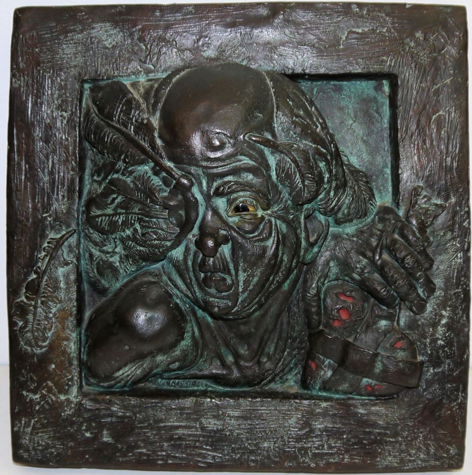 Jürgen Goertz, "Waldgeist", Relief, signierte Bronzeplastik von(19)81