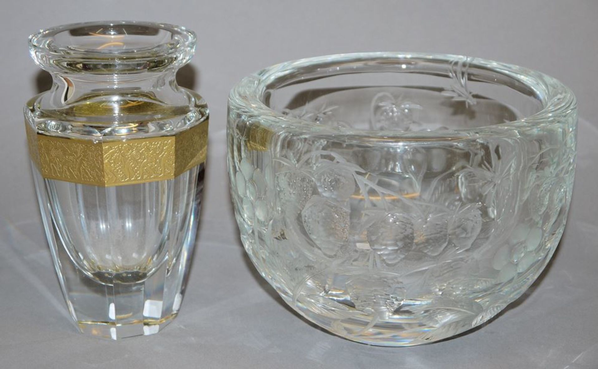 Zwei Kristallglas-Vasen von Moser, Karlsbad