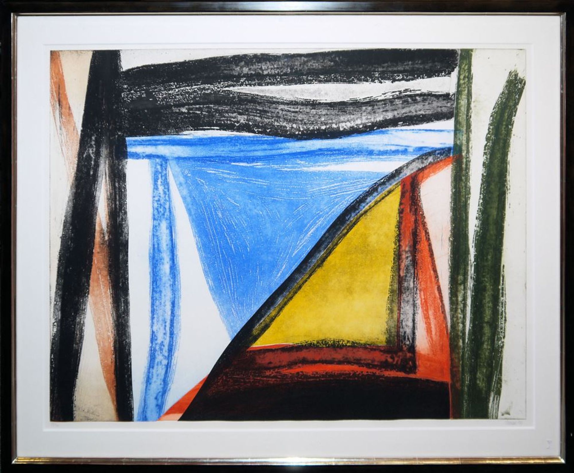 Alain Clément, zwei abstrakte Kompositionen, Farbradierungen von 1993/94 & Tony Agostini, Stilllebe