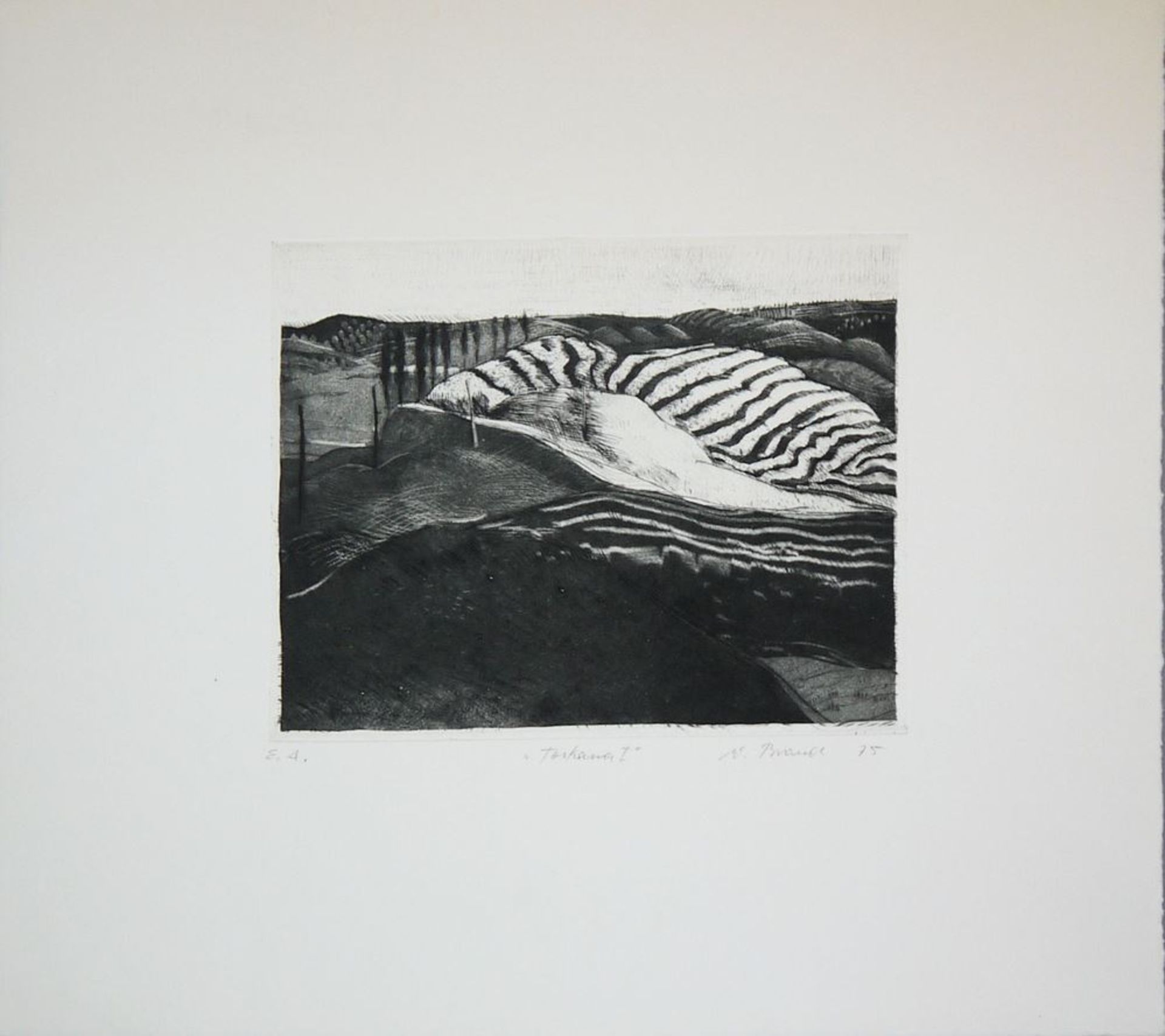 Werner Brand, Konvolut von 5 signierten Arbeiten, 4 Radierungen und eine Original-Bleistiftzeichnun - Bild 2 aus 4