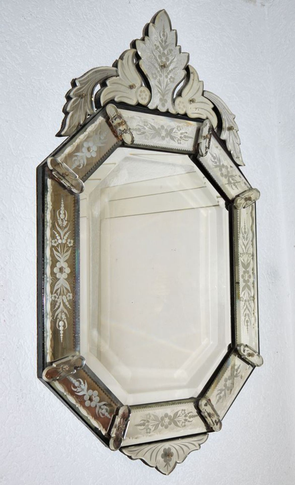 Ancient Venetian crystal mirror
