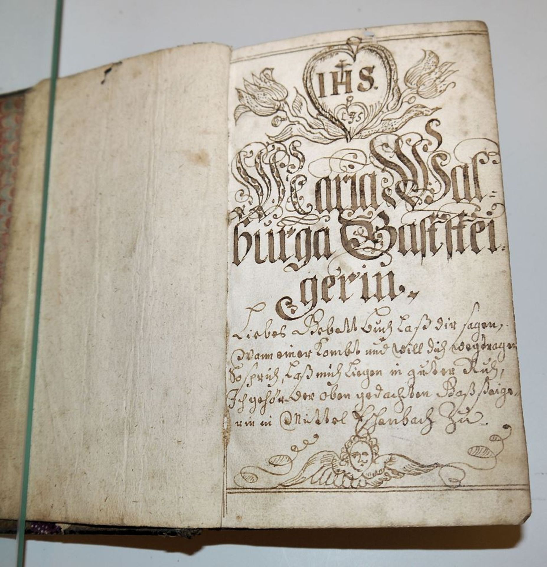 Handgeschriebenes Gebetbuch der Maria Walburga Gaststeigerin von 1744 & Kleines handgeschriebenes G