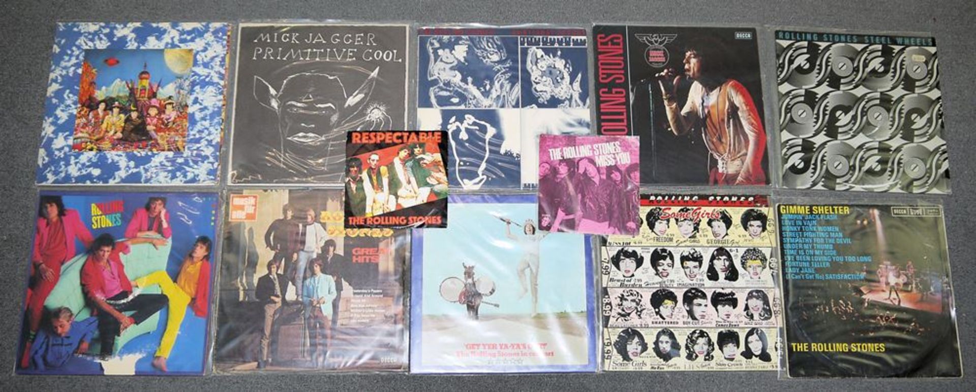 The Rolling Stones, collection of 10 long-playing records and 2 singles