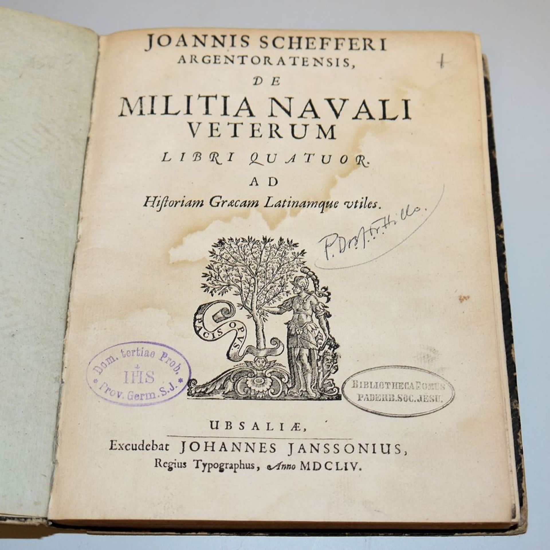 Militia navali veterum (Marinegeschichte der alten Griechen und Römer), Erstausgabe von 1654 mit Ho - Bild 3 aus 4