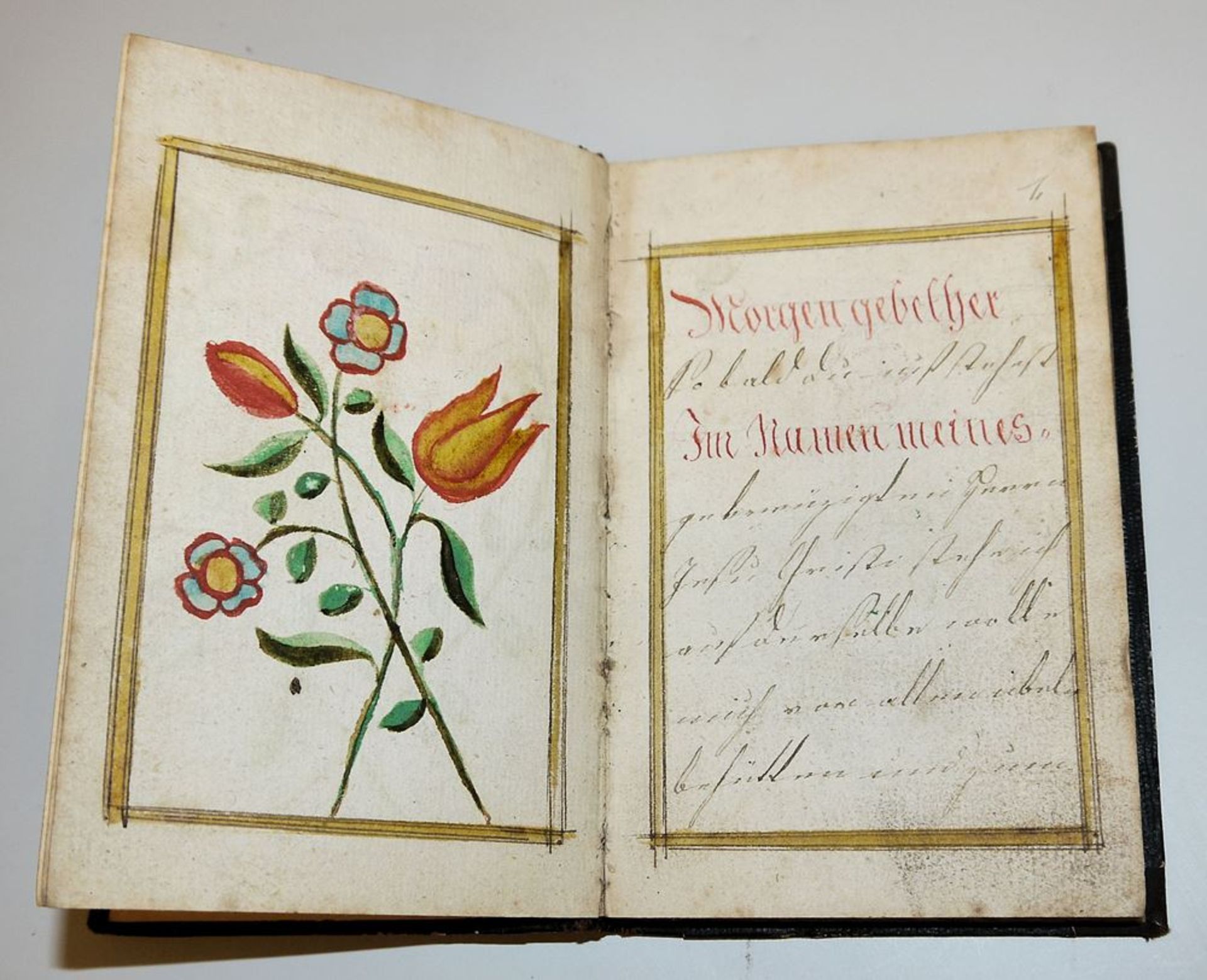 Handgeschriebenes Gebetbuch der Maria Walburga Gaststeigerin von 1744 & Kleines handgeschriebenes G - Bild 3 aus 3
