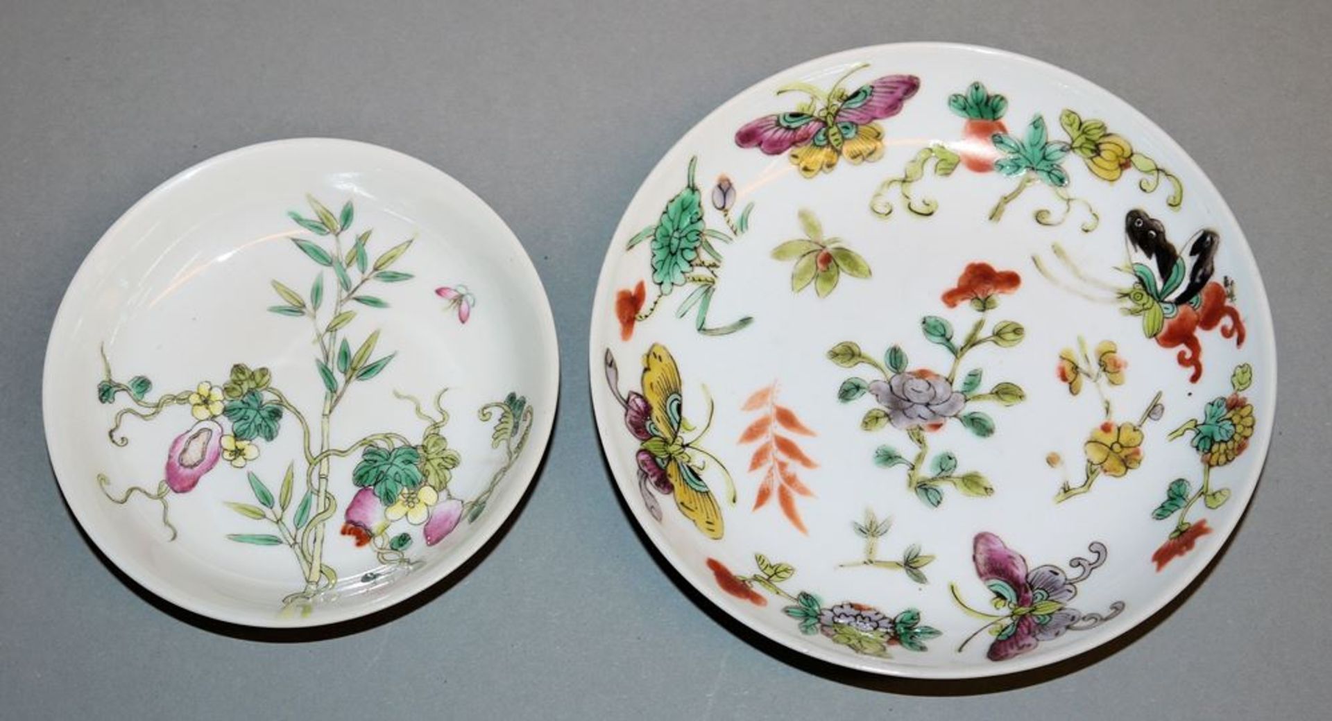 Two famille rose dishes of the Guangxu period, China 19th century