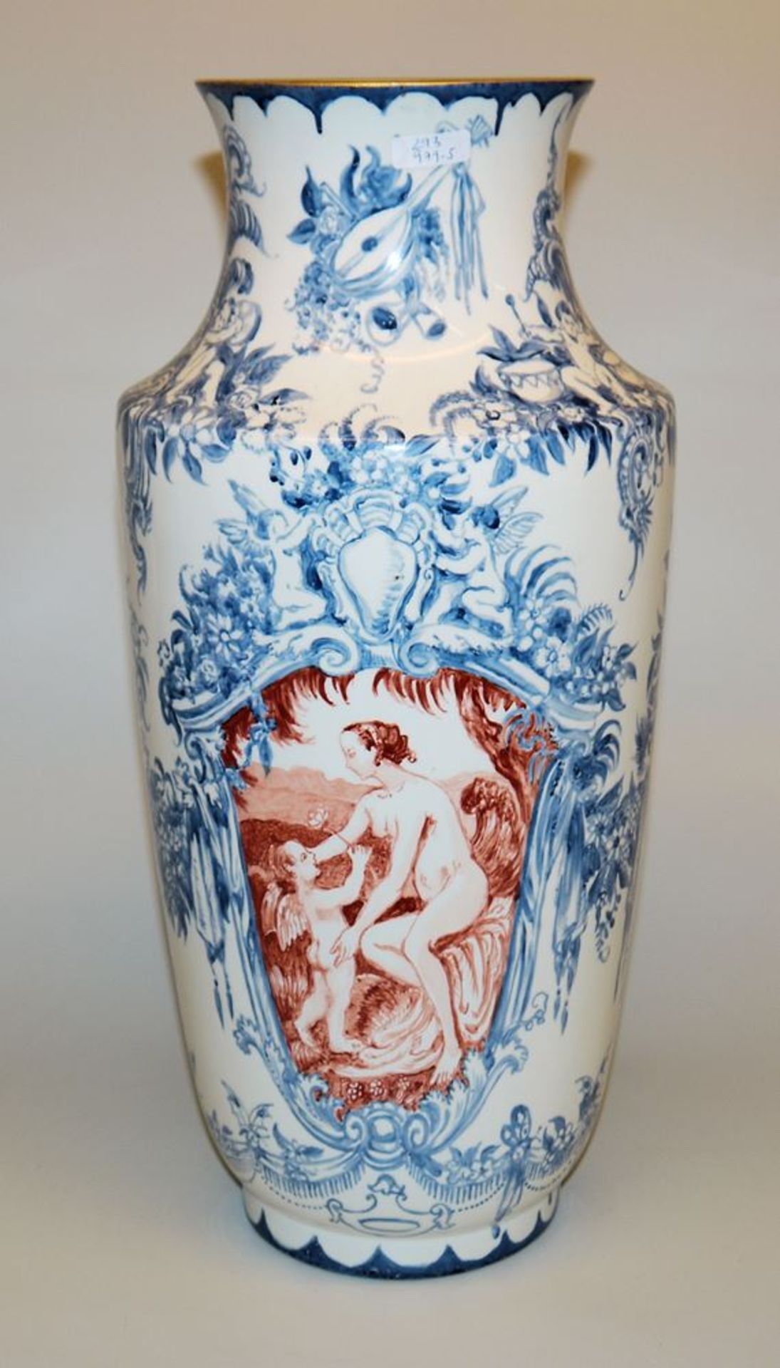 Porcelain bottom vase, KPM, with rococo painting - Image 2 of 2