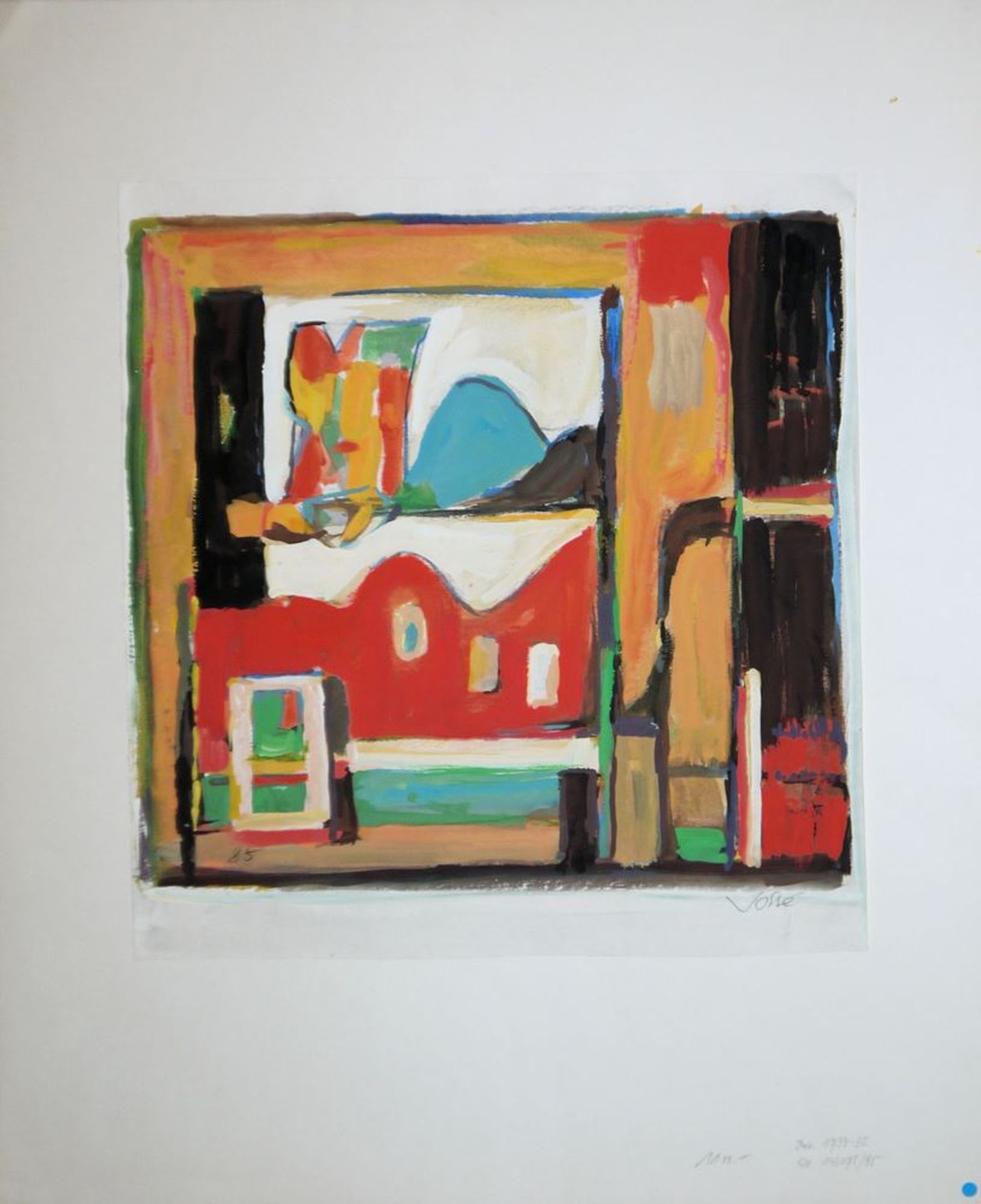 Friedrich Jossé, collection estate with 11 abstract works on paper, 3 collages and a monograph - Image 2 of 15