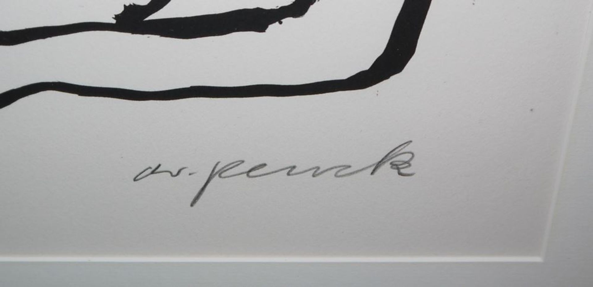 A. R. Penck, Kleine Liegende, sign. Lithographie, num. 7/35, gerahmt - Bild 2 aus 2