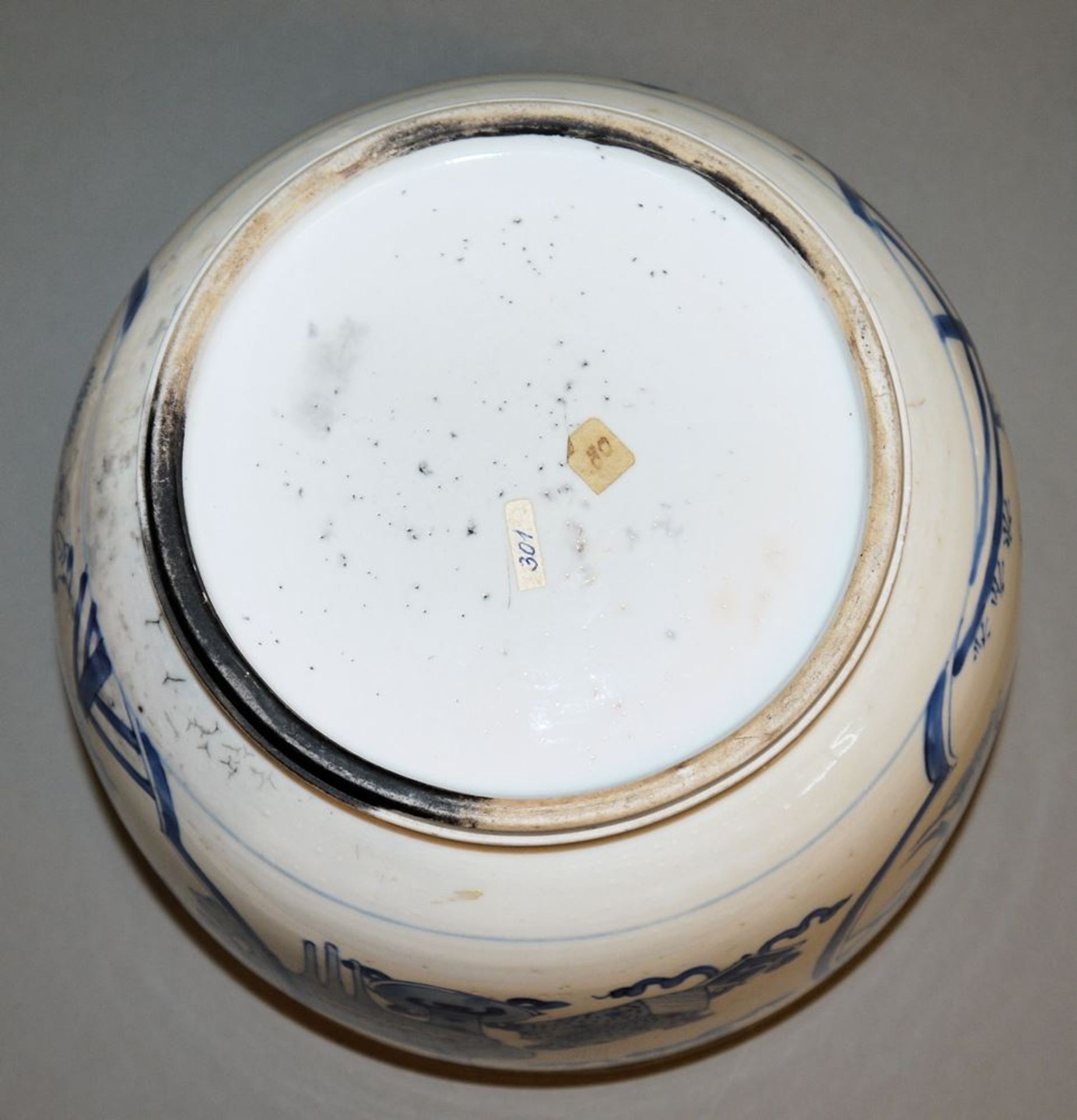 Großer Blauweiß-Speisetopf mit Deckel, Kangxi- oder Guangxu-Zeit, China um 1700 oder 1900 - Bild 5 aus 6