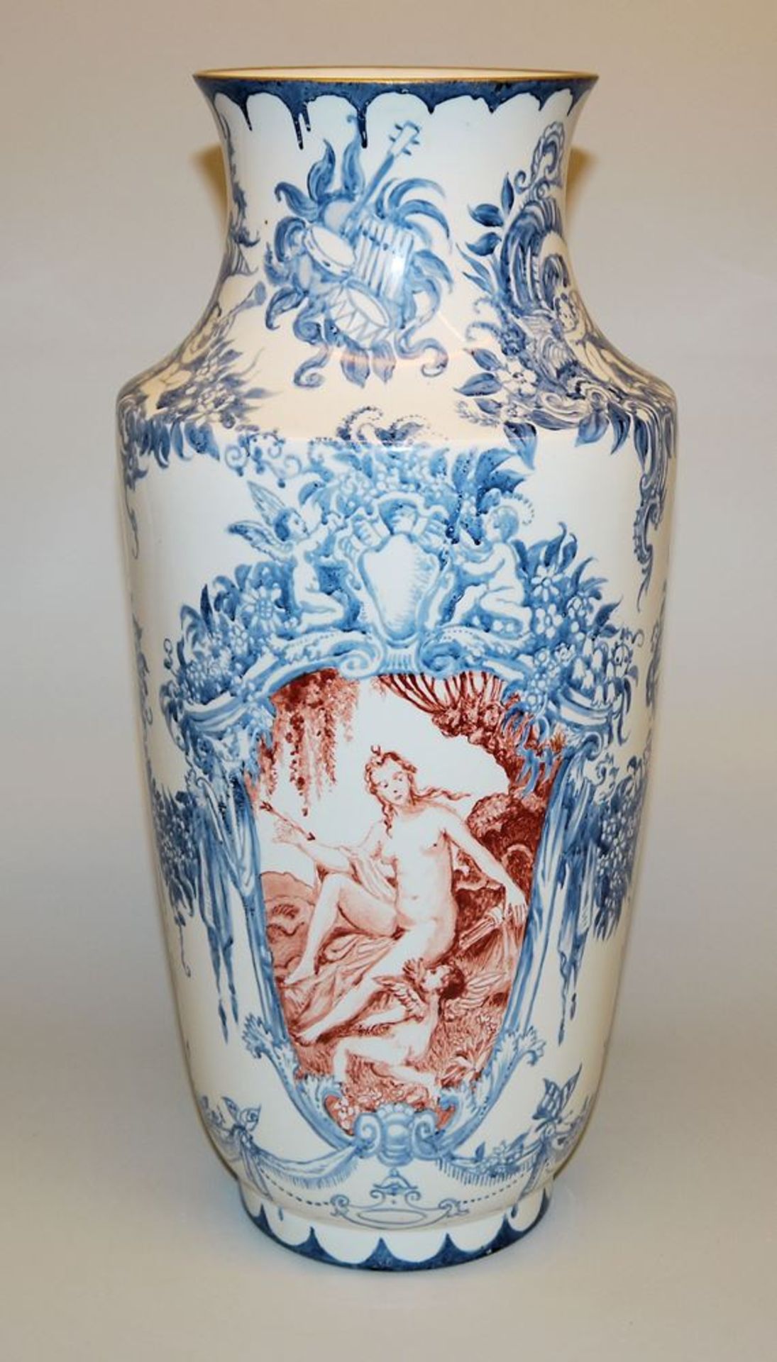 Porcelain bottom vase, KPM, with rococo painting