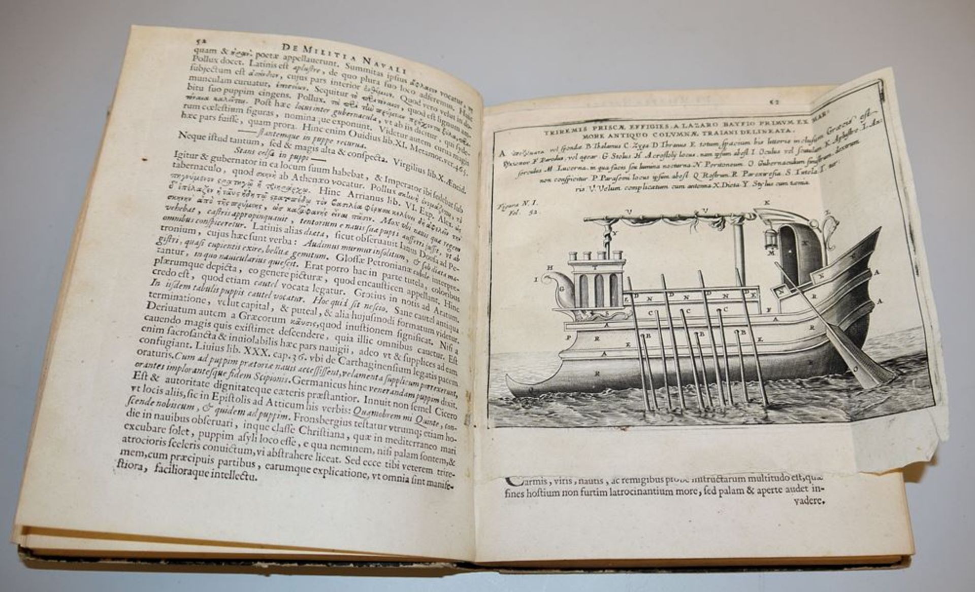 Militia navali veterum (Marinegeschichte der alten Griechen und Römer), Erstausgabe von 1654 mit Ho
