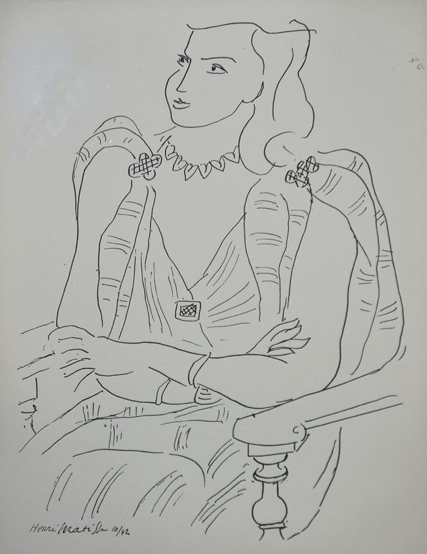 Henri Matisse, Junge Frauen, zwei Lithographien nach Tuschezeichnungen von 1942/44, beide gerahmt - Bild 3 aus 3