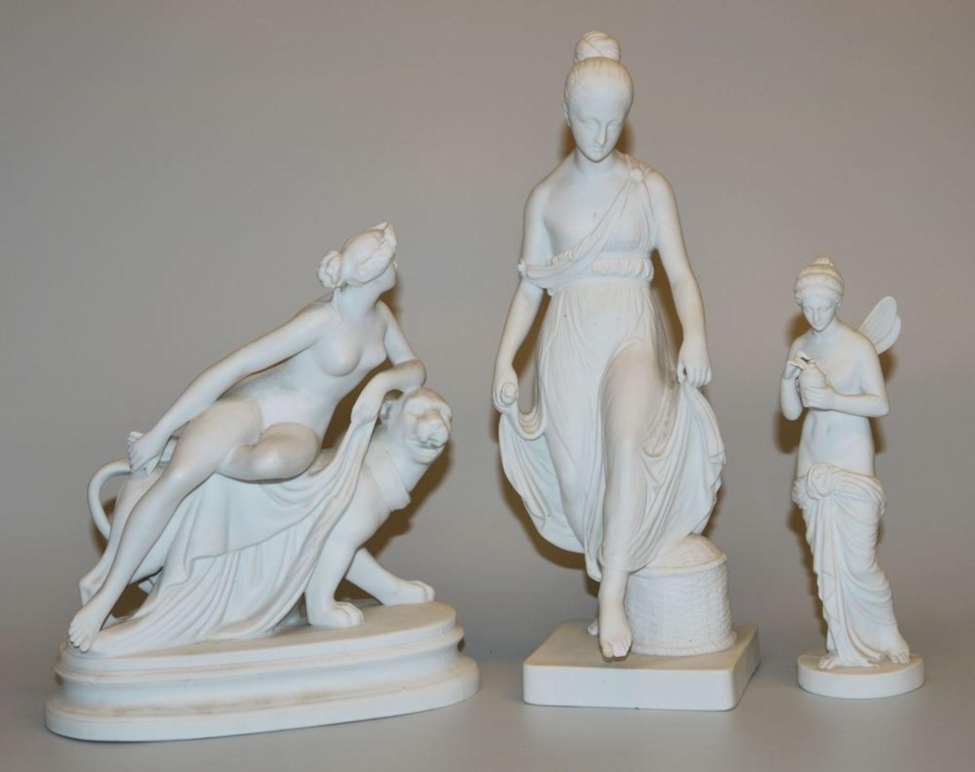 Three porcelain sculptures: Young Tänzerin, after Bertel Thorvaldsen's statue, Thorvaldsen Museum a