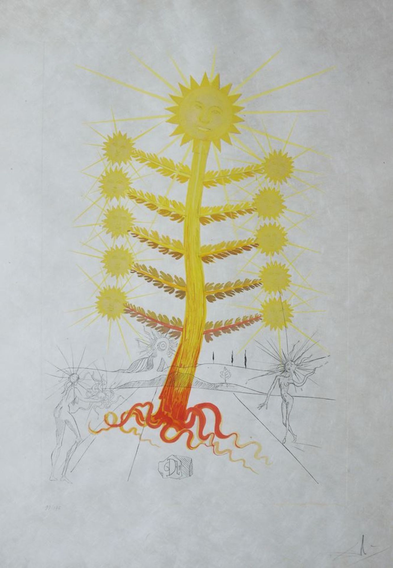 Salvador Dali, Soleil (Helianthus Solifer) Sunflower, from the series "Flordali", colour etching fr - Image 2 of 3