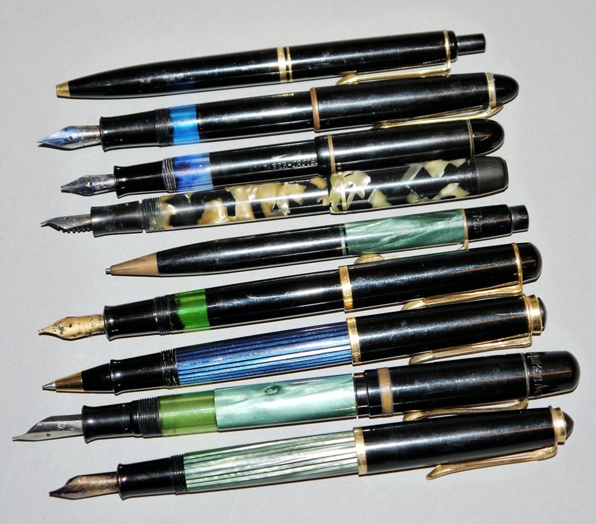 Nine pens, Pelikan and others