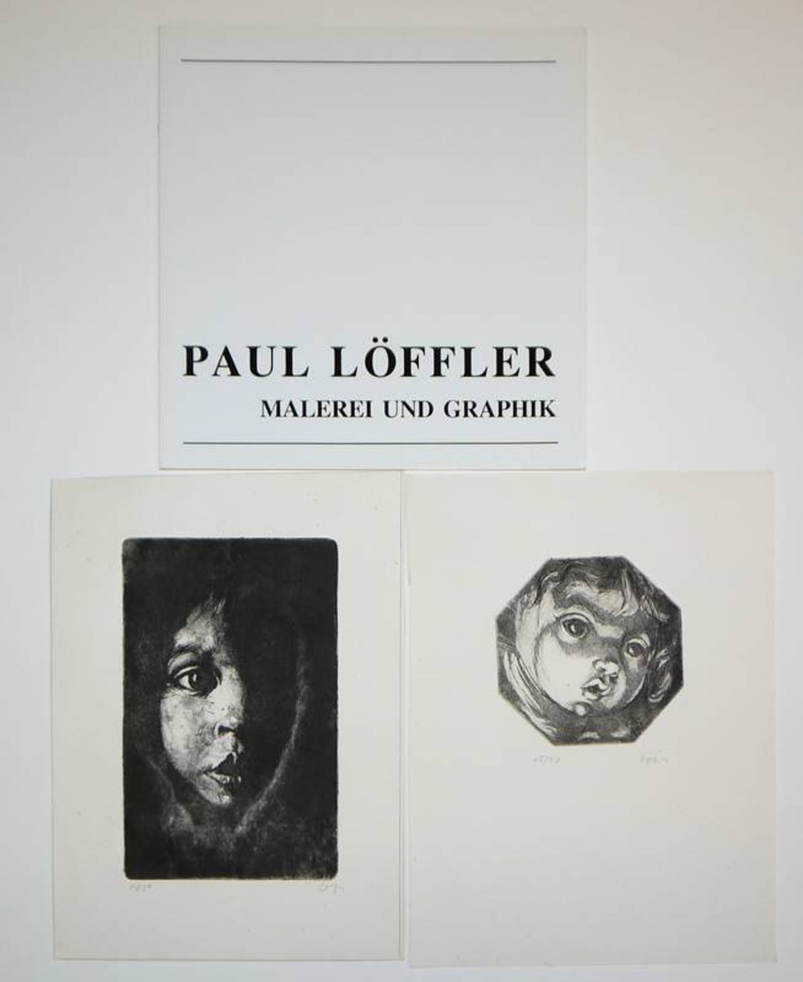Paul Löffler, Sammlungsnachlass: 4 Aquarelle, eine Zeichnung, zwei Radierungen mit monographischem - Image 6 of 6