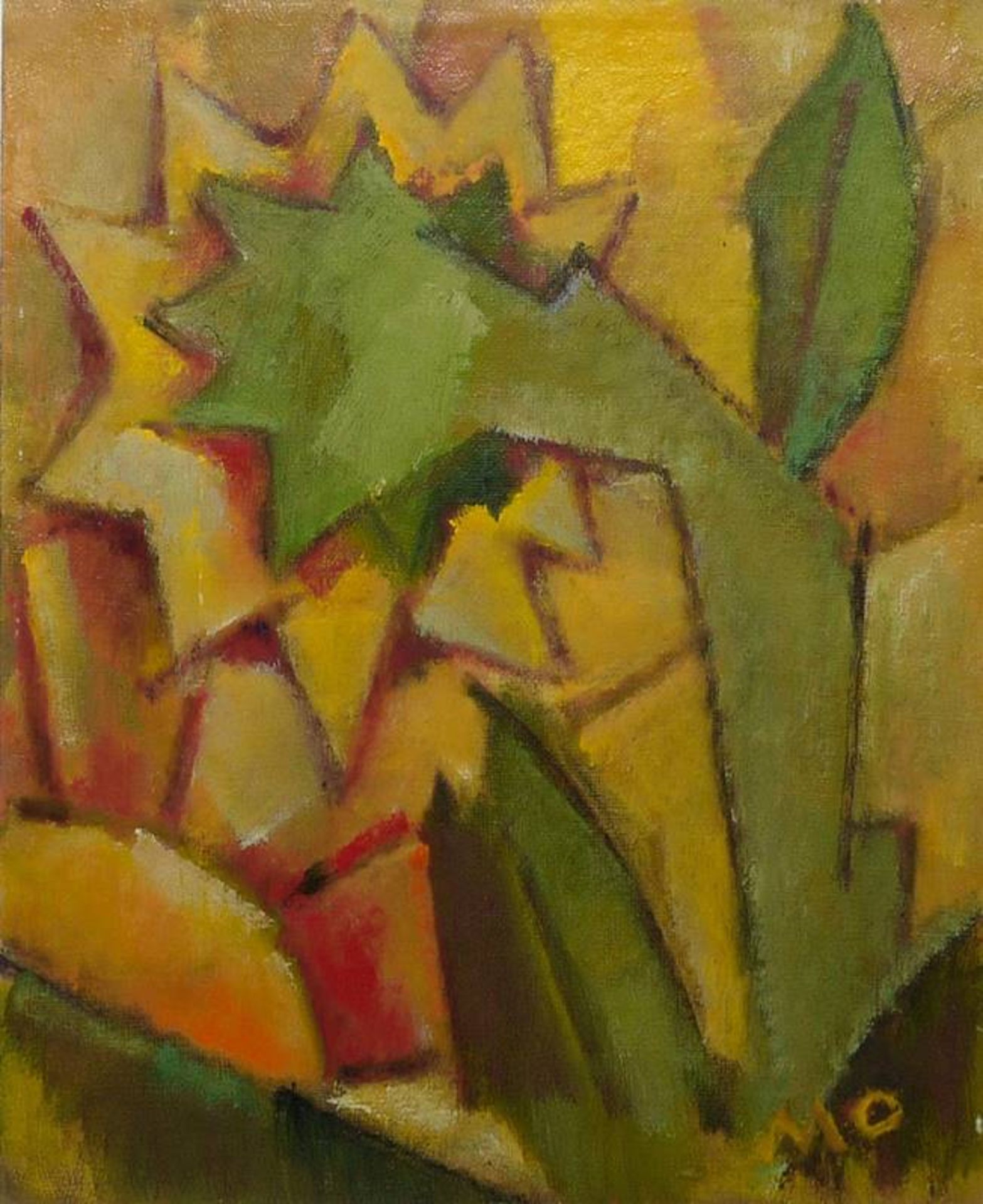 Sándor Mohi, kubista napraforgó (kubistische Sonnenblumen), Ölgemälde, im Prachtrahmen - Image 3 of 3