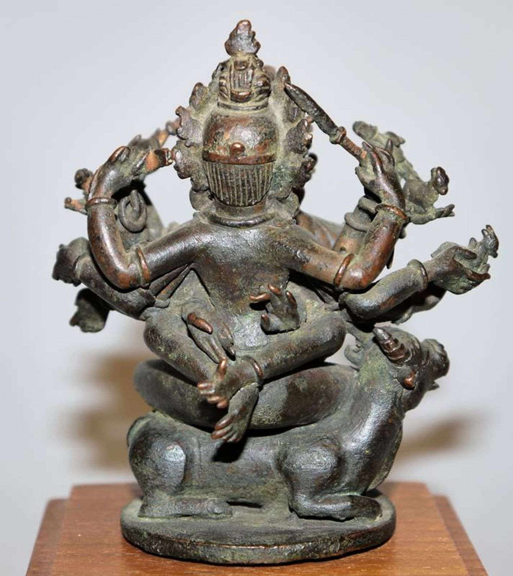 The god Shiva with consort in sexual union, bronze sculpture, Nepal 18th c. - Image 4 of 4