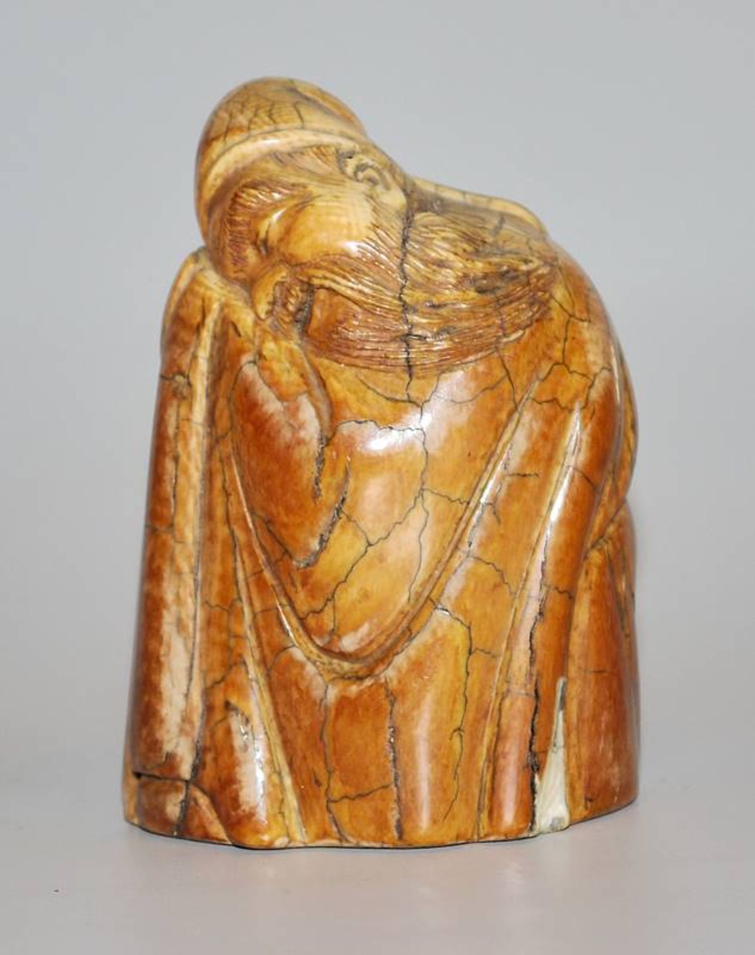 The drunken poet, carving from mammoth tooth, China 20th century