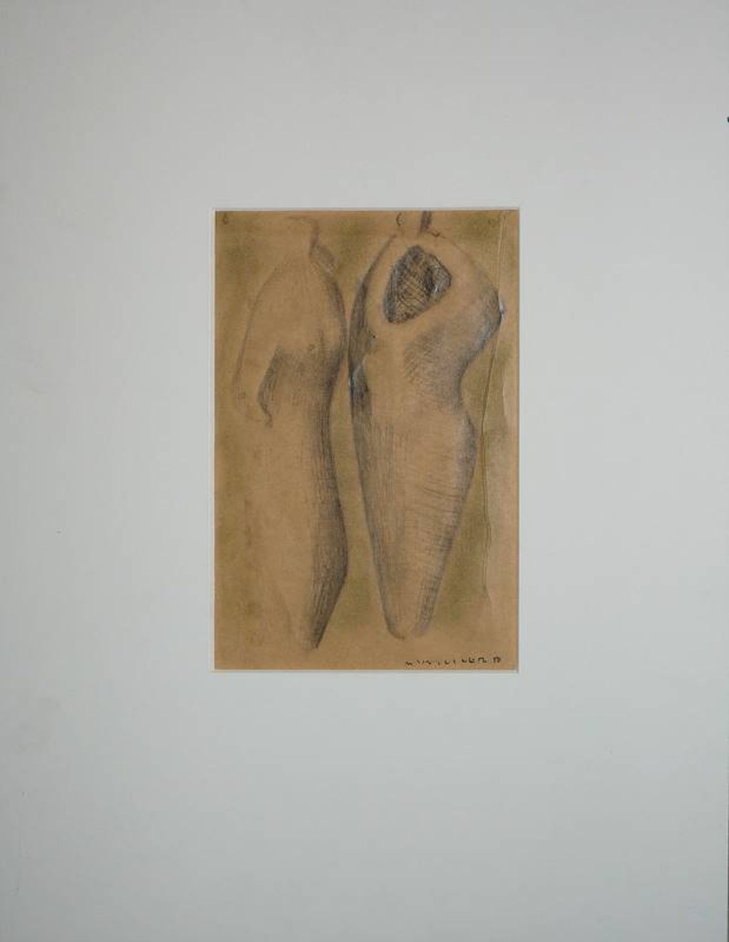 Bernhard Heiliger, Figurative Komposition, signierte Zeichnungen von 1950