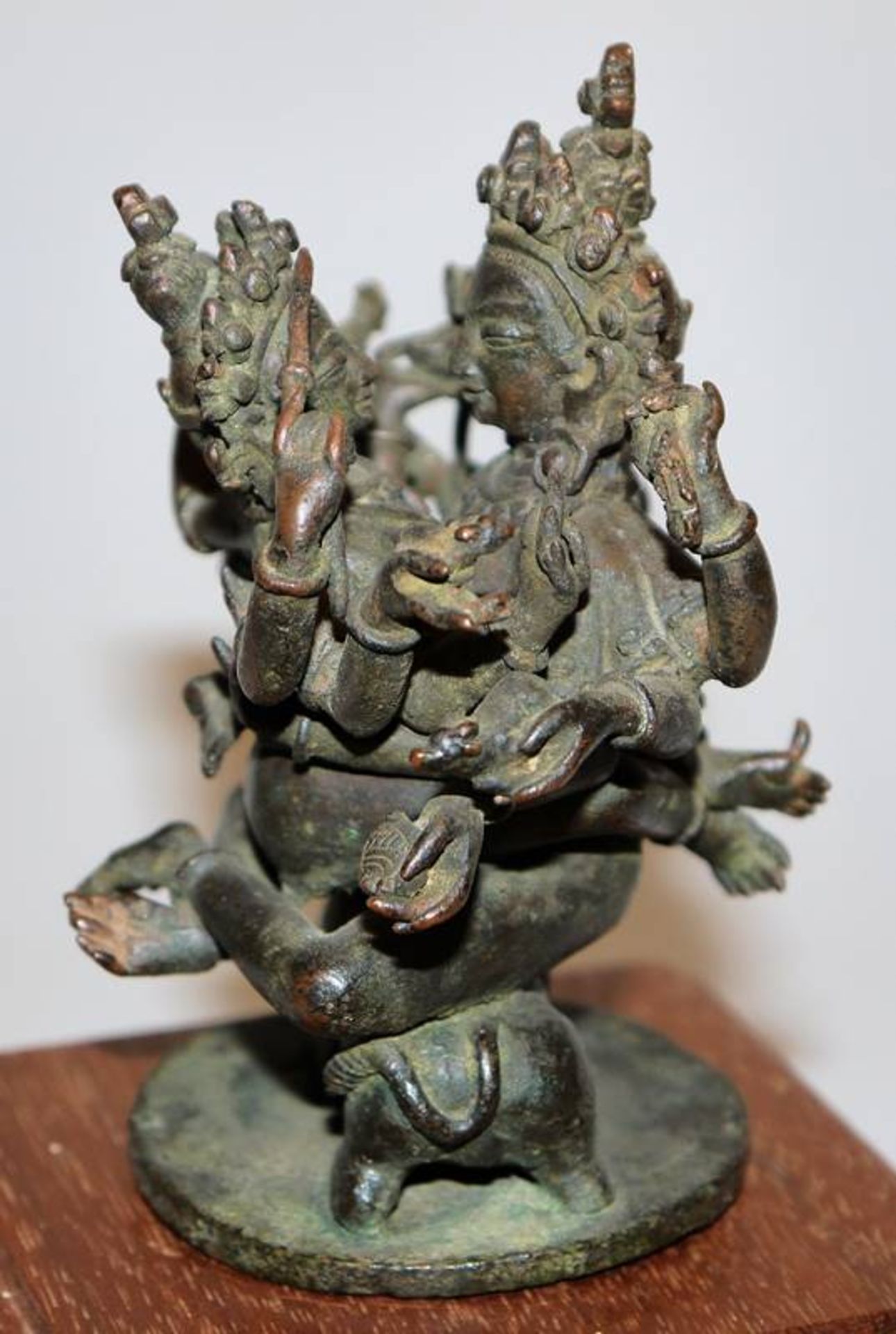 The god Shiva with consort in sexual union, bronze sculpture, Nepal 18th c. - Image 2 of 4