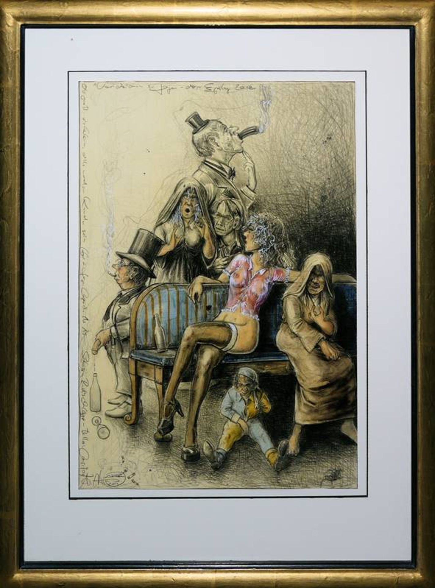 Andreas Noßmann, "Die große Zirkusmaid" & "Variationen zu Goya", 2 Mischtechniken, gerahmt - Image 3 of 3