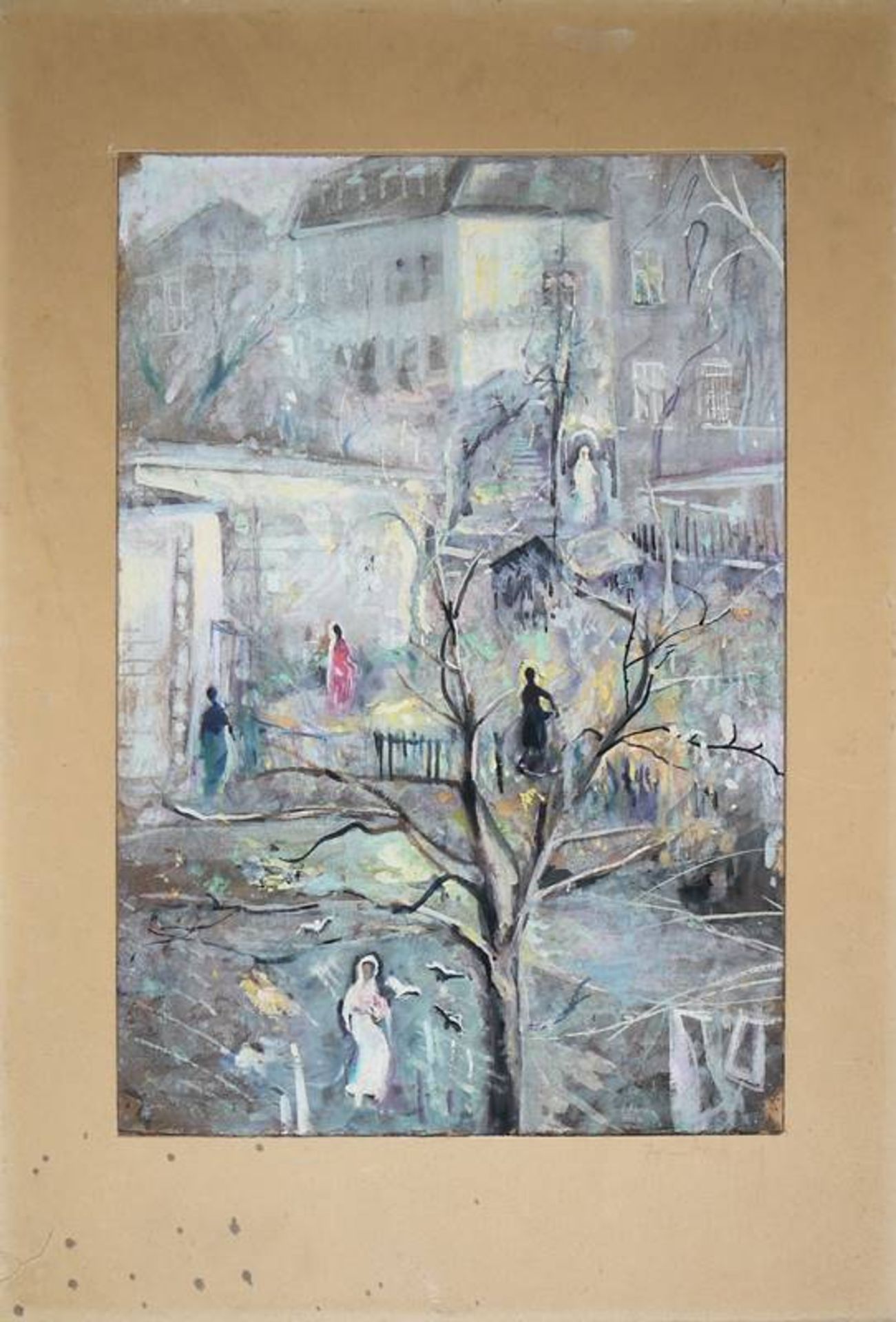 Johannes Kühl, Winterliche Vorstadt, signierte Mischtechnik von 1947 - Image 3 of 3