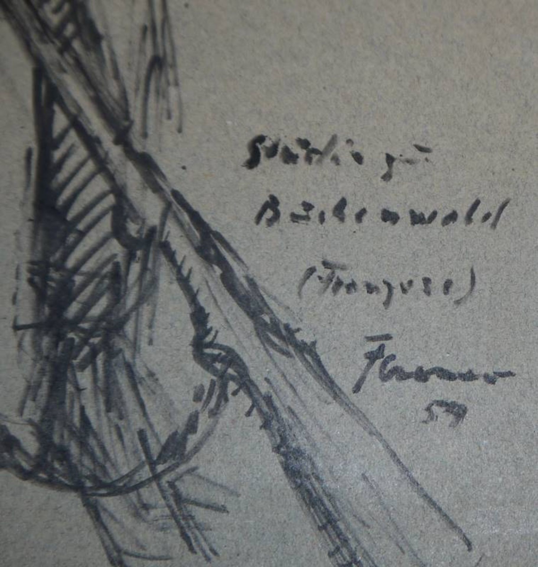 Fritz Cremer, "Franzose", signierte Federzeichnung von 1954 - Image 2 of 2