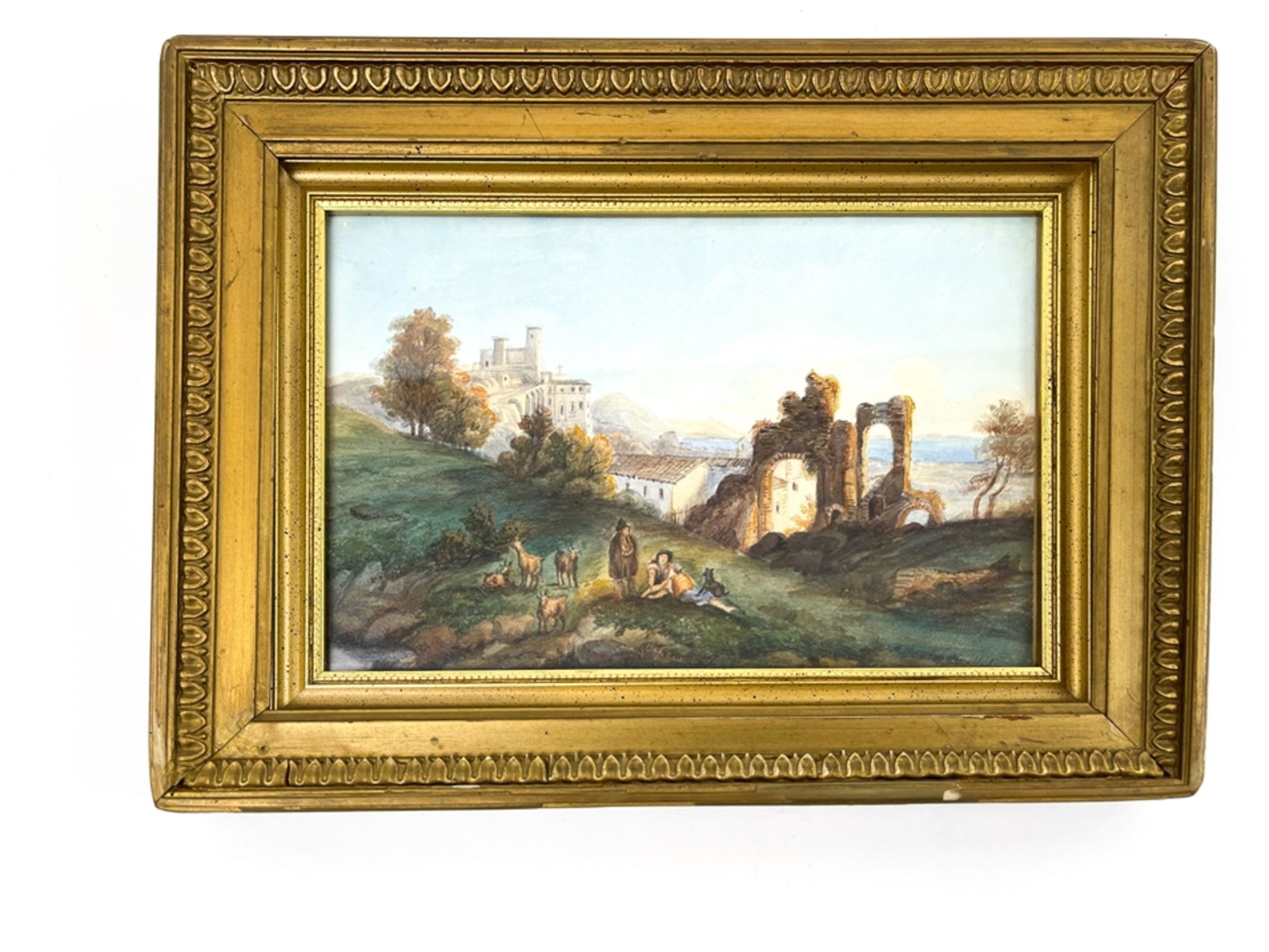 Painting ruins/castle in beautiful landscape