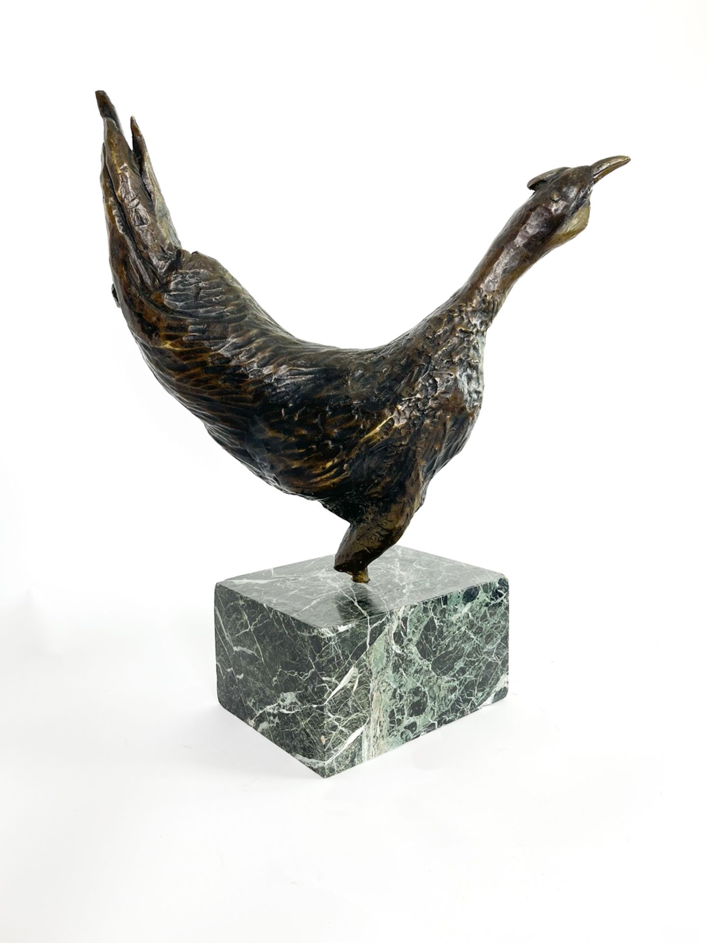 Moderne Bronzeskulptur auf Marmor "Vogel/Hahn"  - Bild 12 aus 12