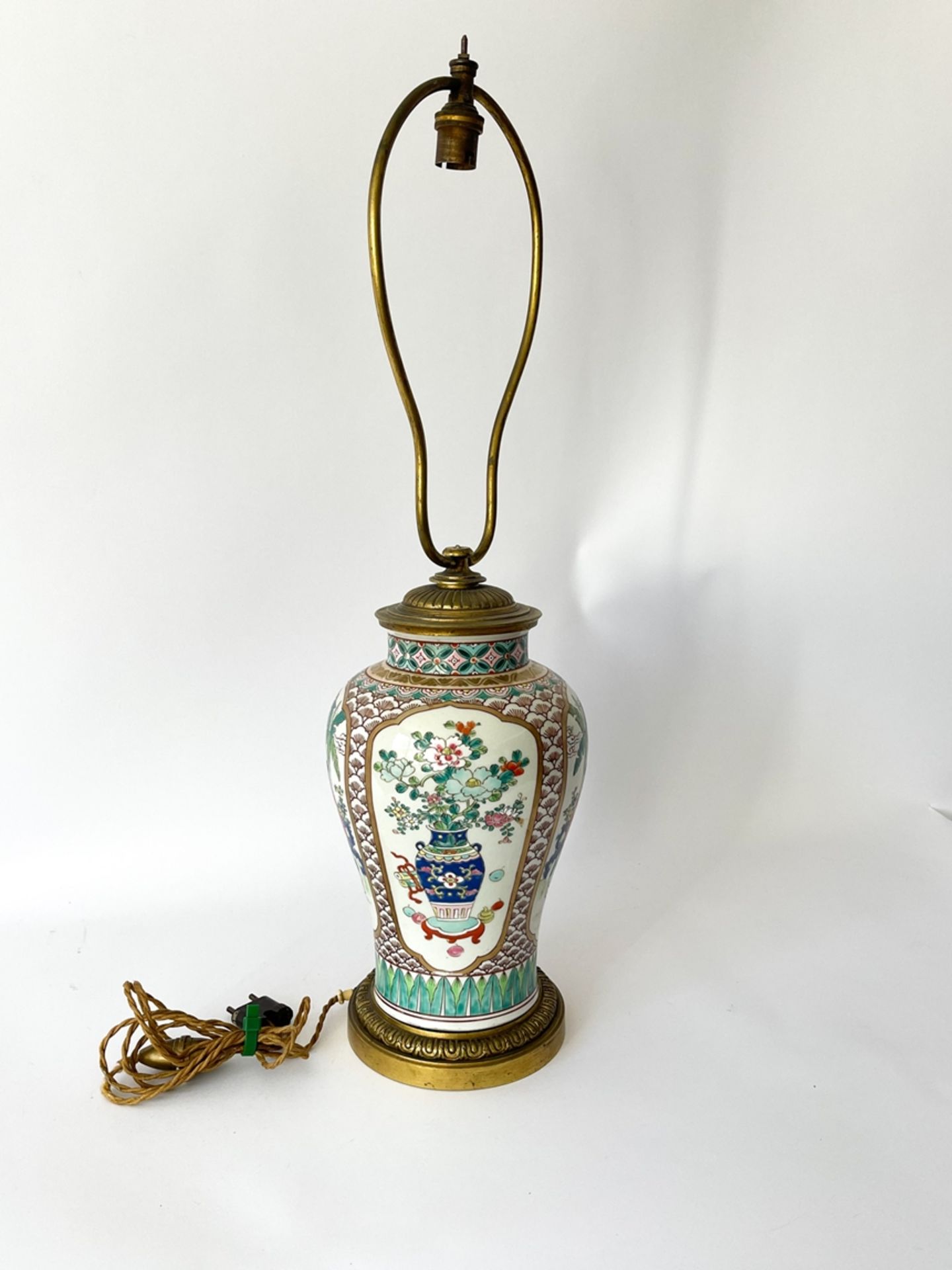 Porzellanvase/Lampe mit Bronzemontierung "China" - Bild 8 aus 15