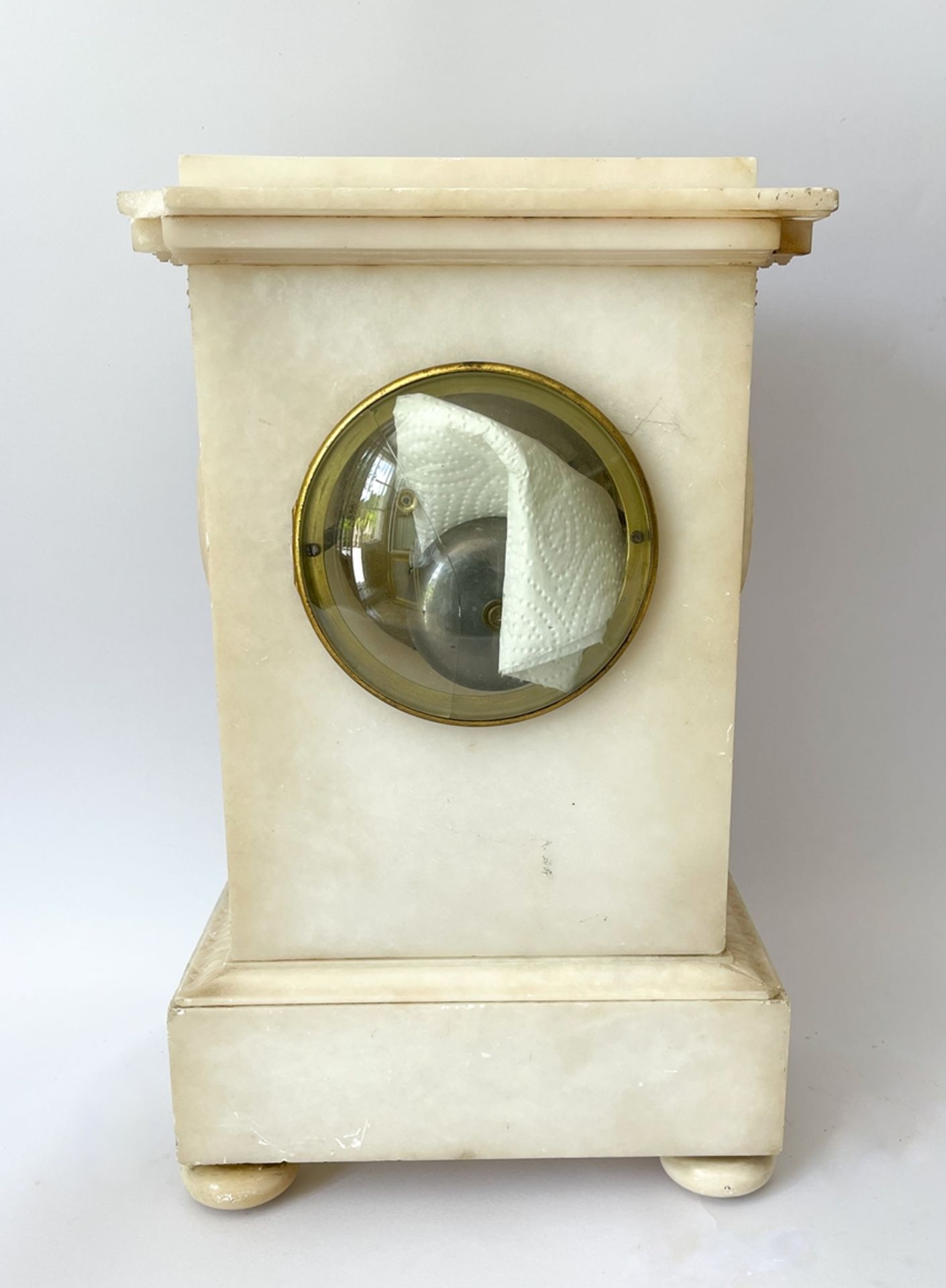 Biedermeier/Empire Alabaster Uhr - Image 8 of 9