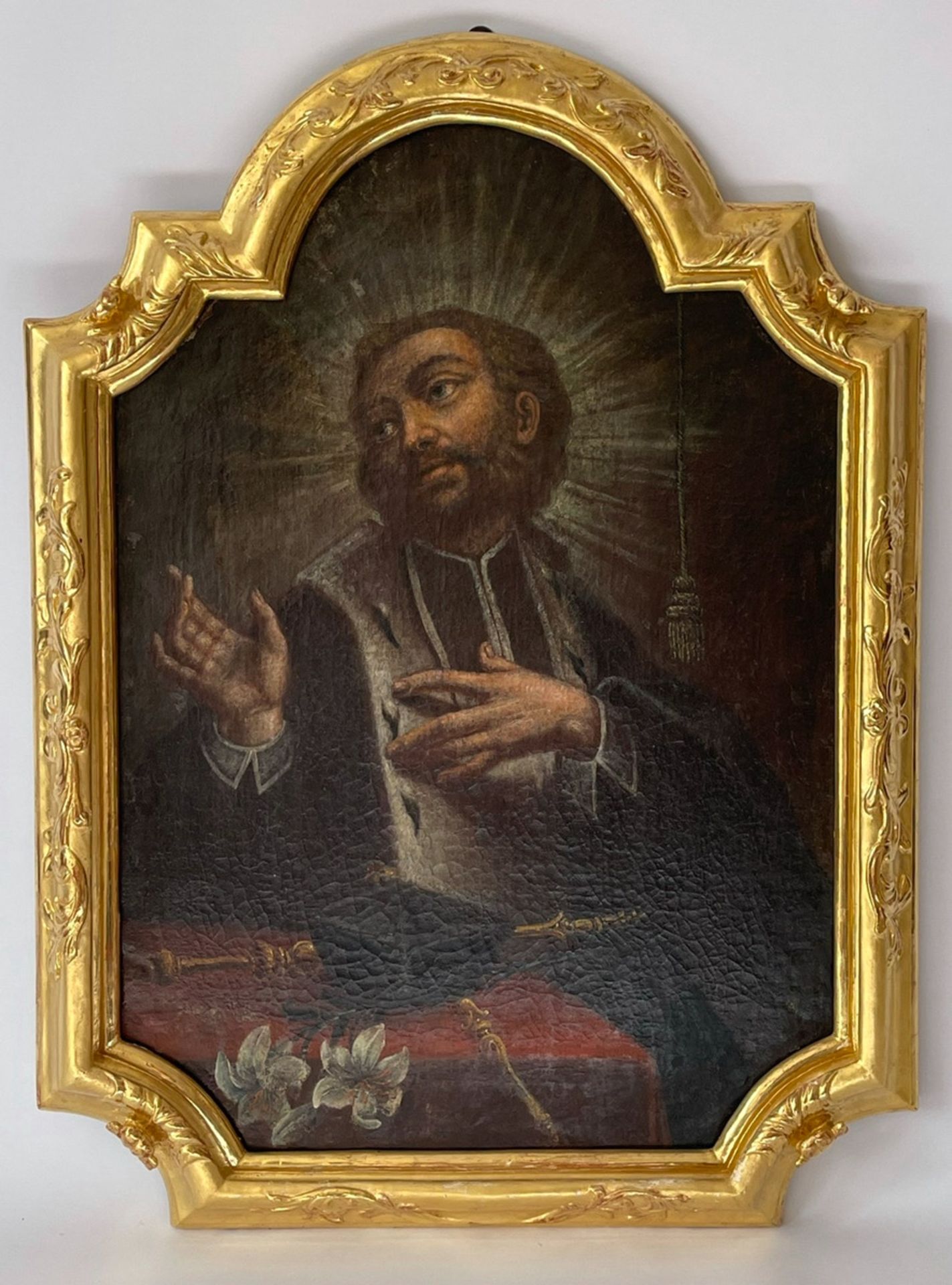 Prunkvolles barockes Gemälde "Heiliger"