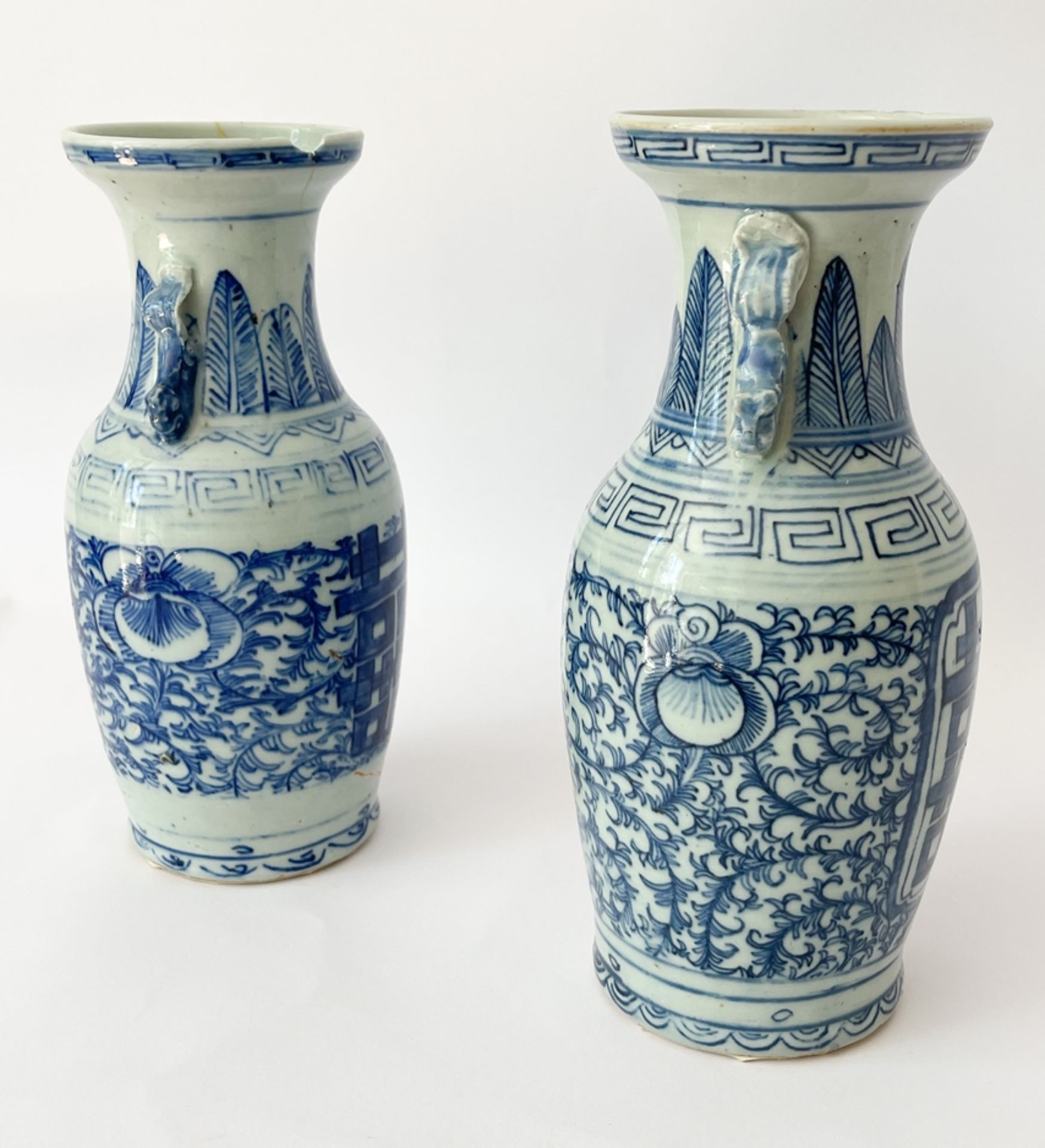 Two vases, china, blue painting - Image 9 of 12