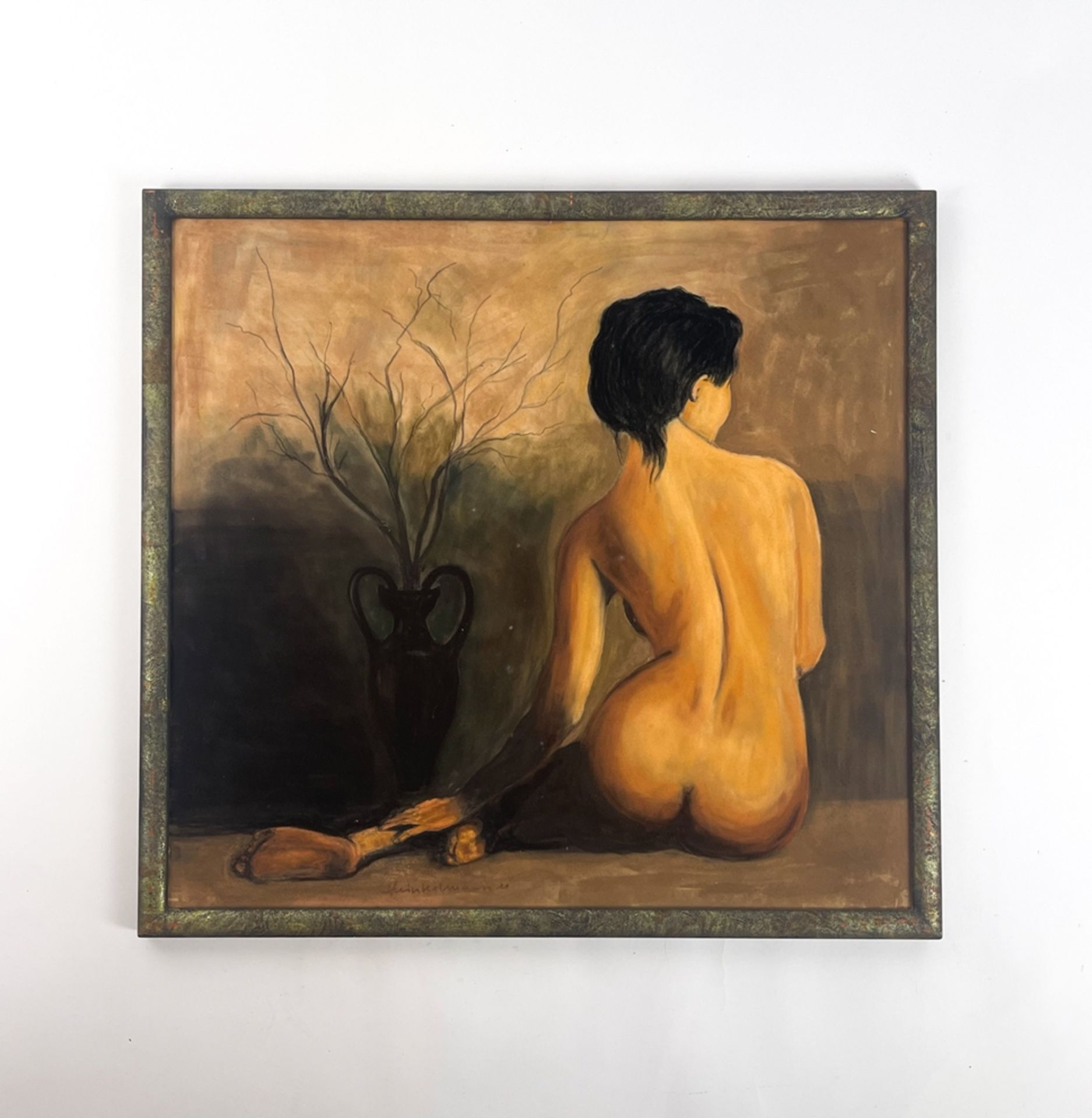 Painting backview of a woman