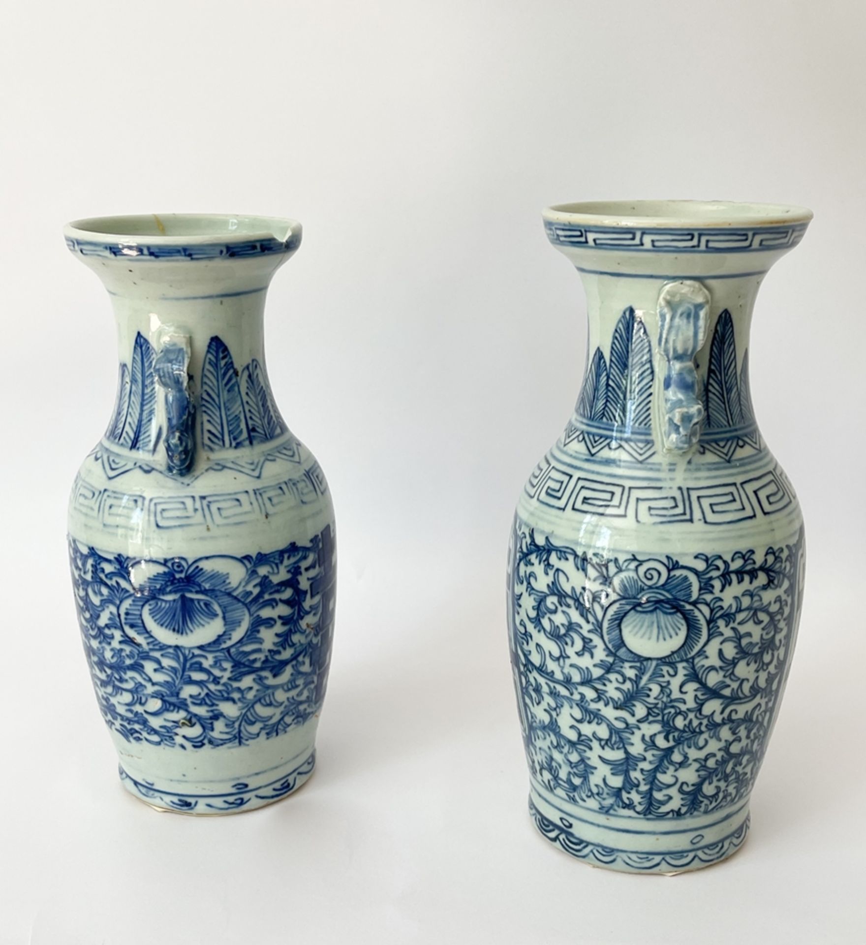Two vases, china, blue painting - Image 7 of 12