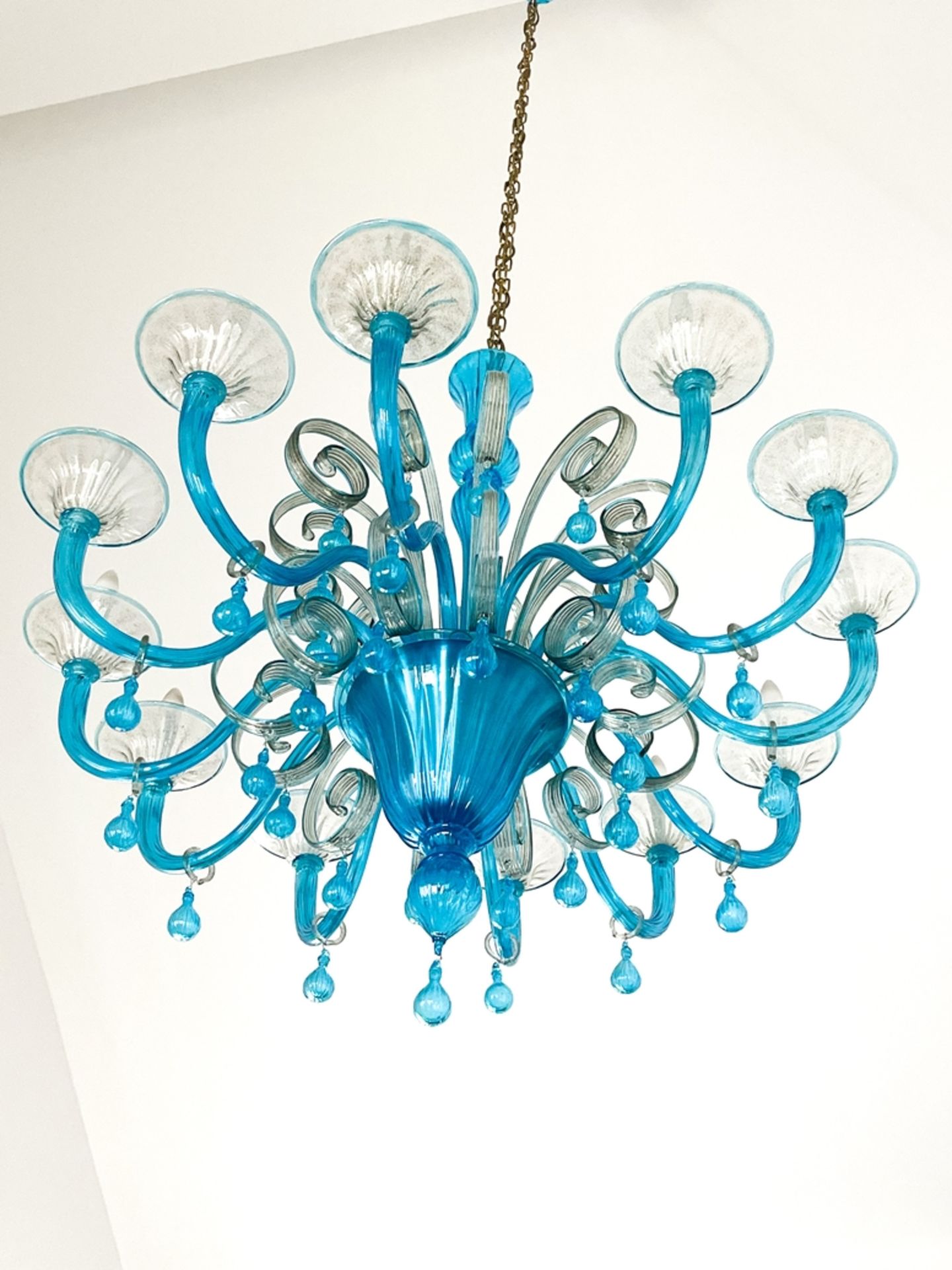 Monumental blur Murano chandelier / 1 of 2, - Image 3 of 5