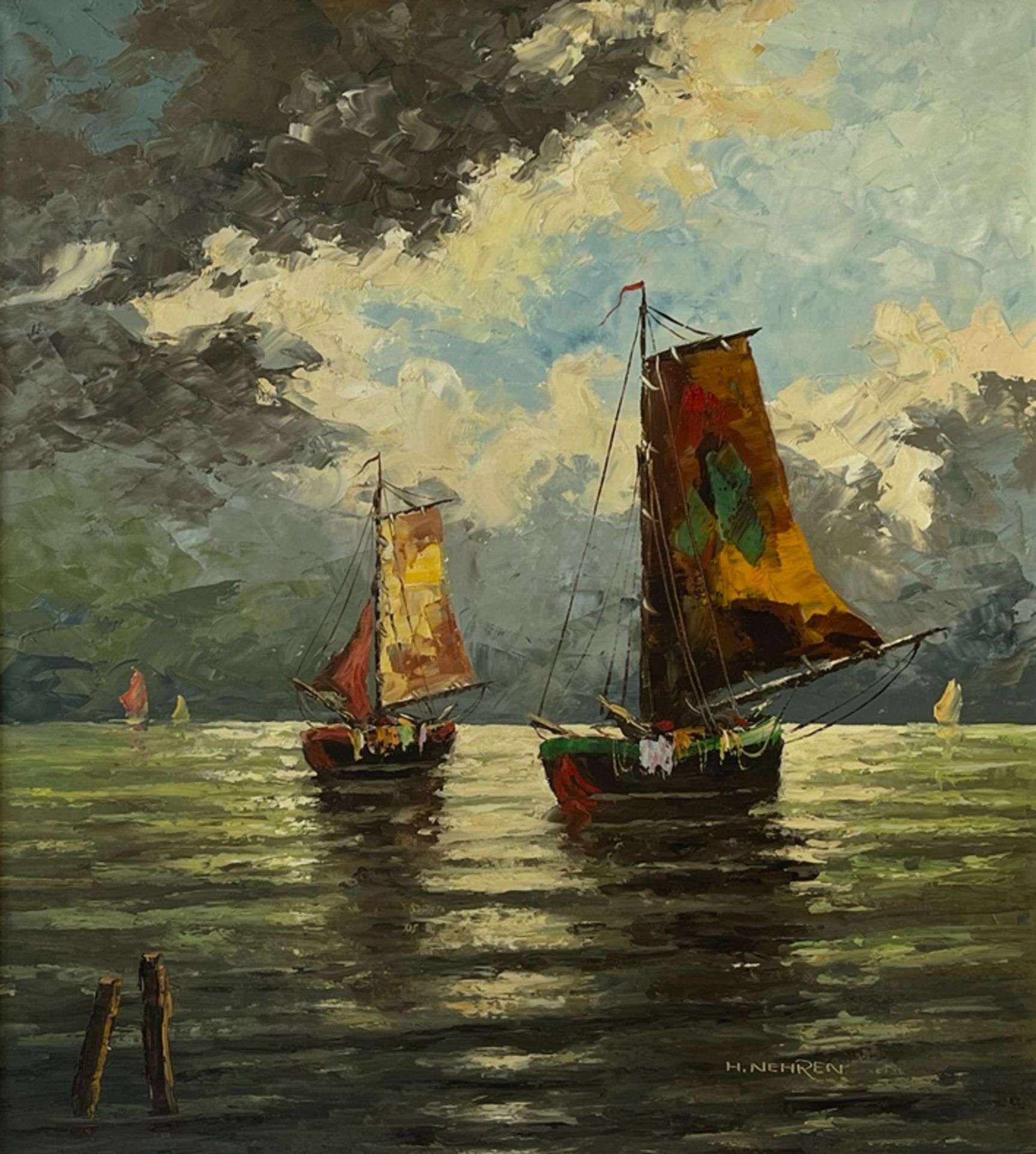 Gemälde "Segelschiffe" - Bild 2 aus 5